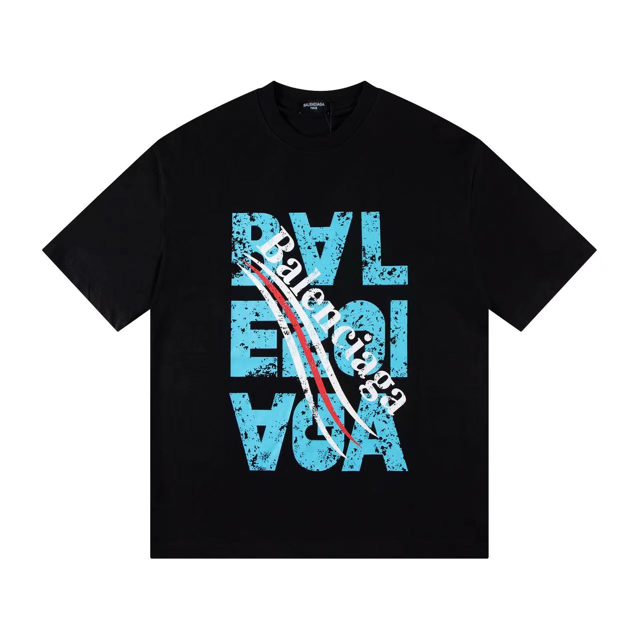 P63 Estilo: Camiseta de manga corta Balenciaga, nuevo modelo 2026. Material: algodón peinado de doble hilo de alta vers…