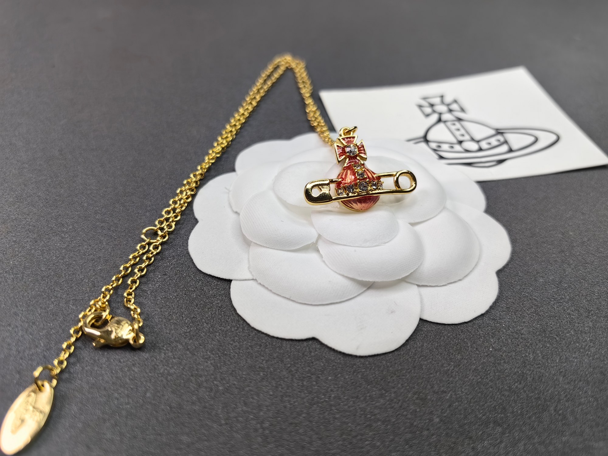 NO:103208,Queen Mother Painted Saturn Pin Orange Necklace Bracelet, Pearl Necklace Bracelet Set, Queen Mother Bracelet, Necklace, Bracelet19860909西太后烤漆土星别针桔红色项链手链,珍珠项链手链套装,西太后手链,necklace,bracelet,Jewelry