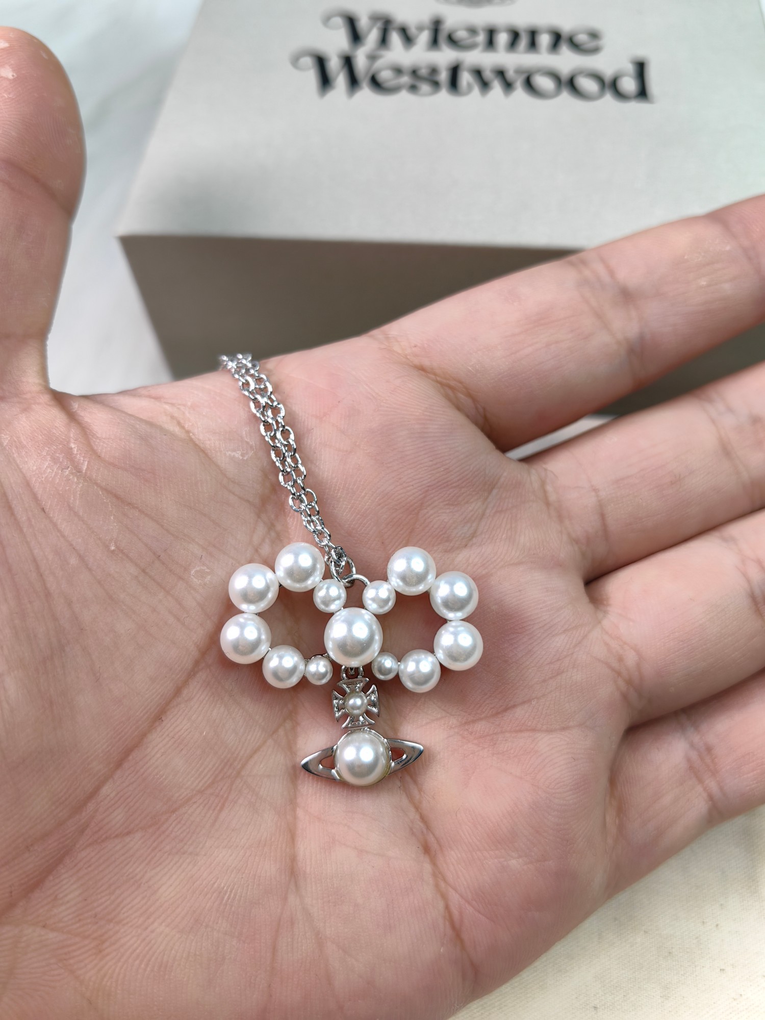 NO:103240,Queen Mother's bow pearl necklace platinum gold two colors, Queen Mother's necklace, necklace, gold19860909西太后蝴蝶结珍珠项链白金黄金二个色,西太后项链,necklace,gold,Jewelry