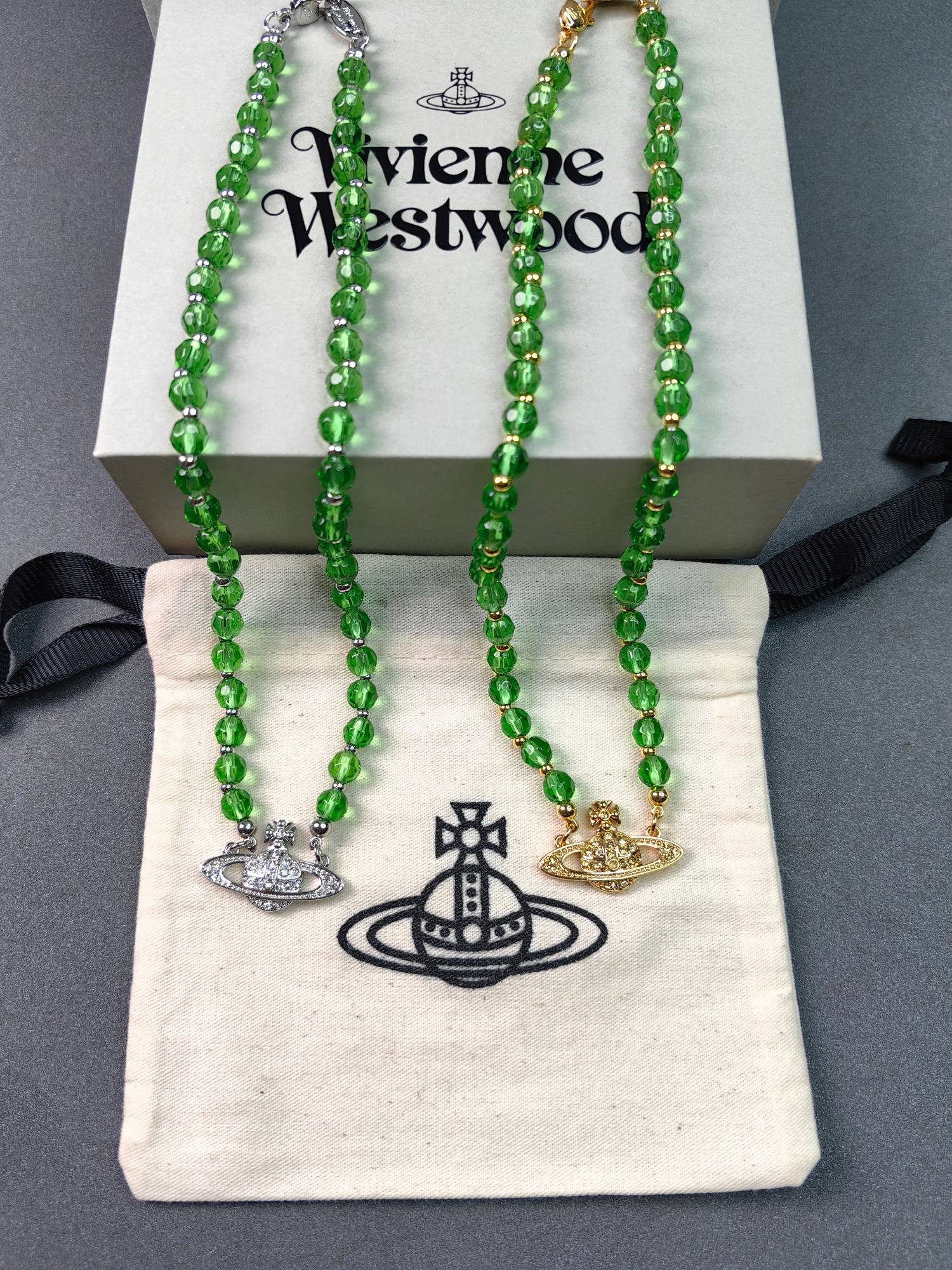 NO:103233,Queen Mother Citizen Green Crystal Saturn Necklace, Golden Platinum, Queen Mother Citizen Necklace, Gold19860909西太后绿色水晶土星项链一黄金色白金色,西太后项链,necklace,gold,Jewelry