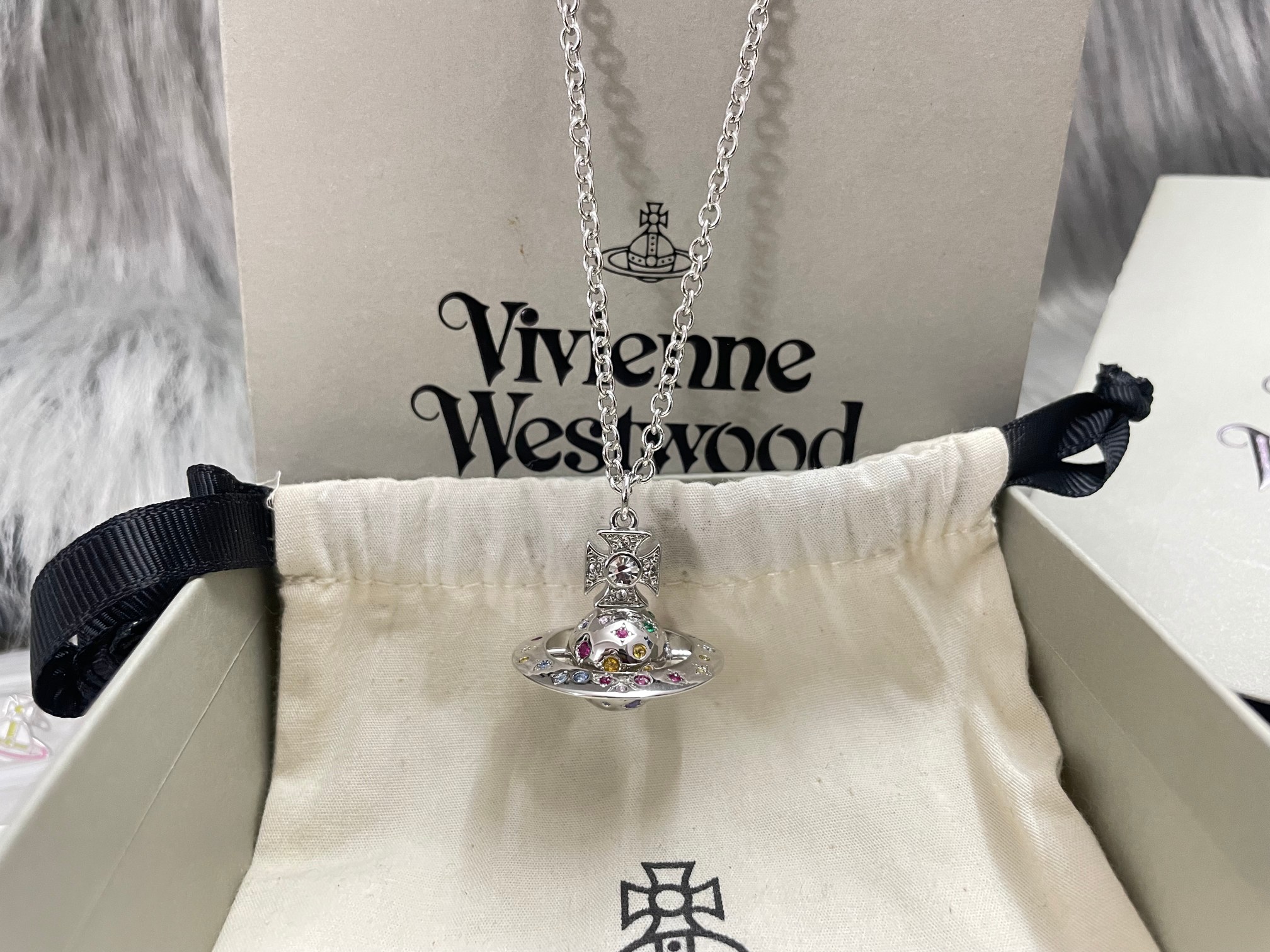 NO:103176,The Queen Mother's Limited Moon Myth Necklace Rare Orb Necklace Neon Color Diamond Super Beautiful, Queen Mother's Necklace, Necklace19860909西太后限定款月神话项链稀有orb项链霓虹彩钻超美,西太后项链,necklace,Jewelry