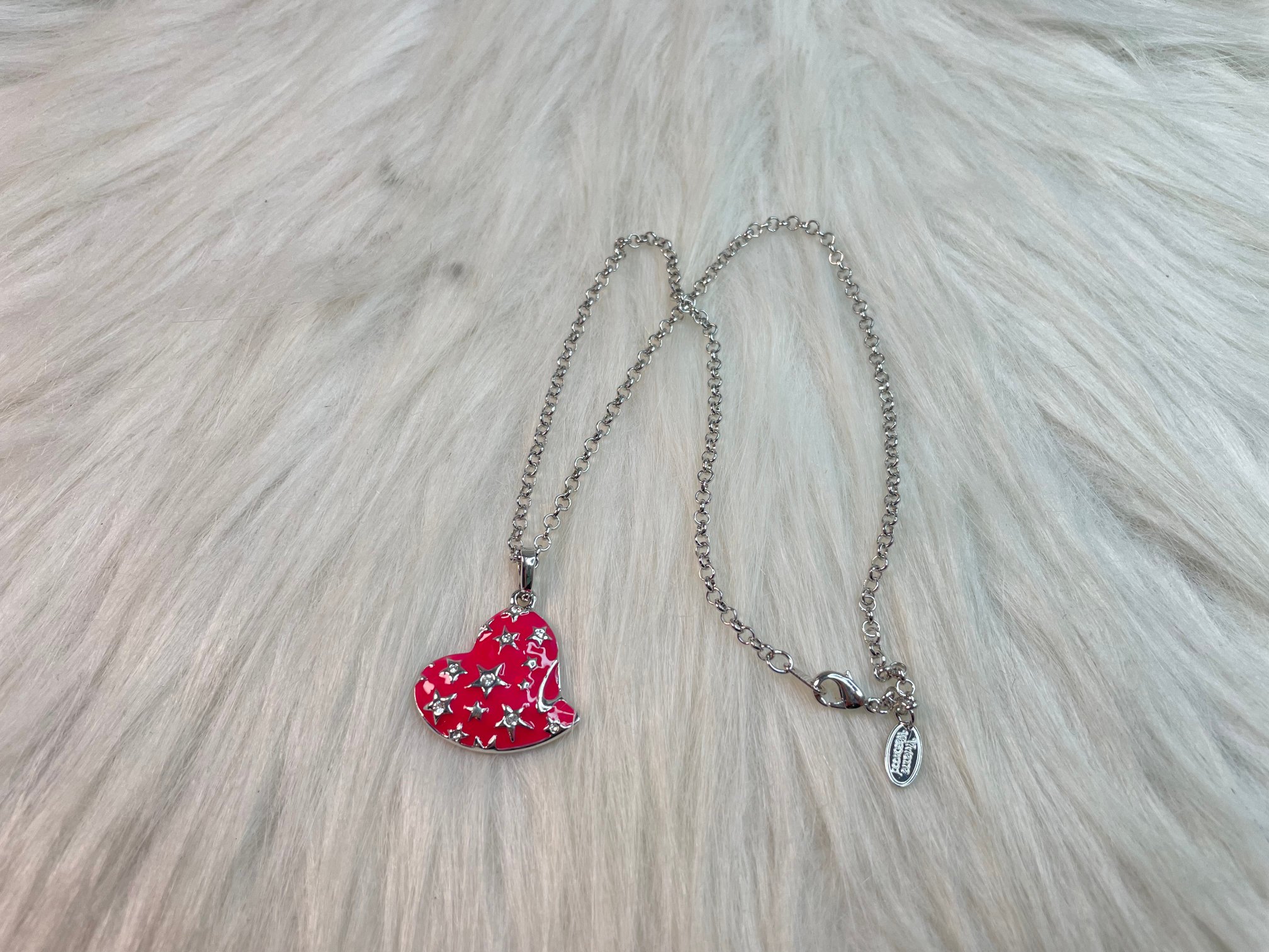 NO:103121,The Queen Mother of the Cities starry love necklace with rose red, Queen Mother of the Cities necklace, necklace19860909西太后满天星爱心项链一玫红色,西太后项链,necklace,Jewelry