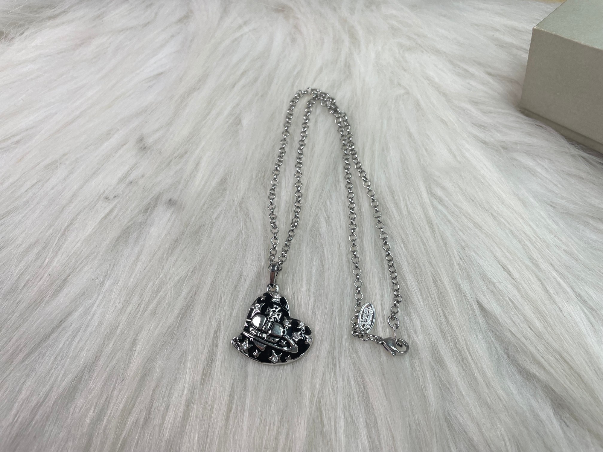 NO:103127,Queen Mother of the Cities, Stars, Love Necklace, Double-sided Different One Black, Queen Mother of the Cities, Necklace19860909西太后 满天星爱心项链 双面不同 一黑色,西太后项链,necklace,Jewelry