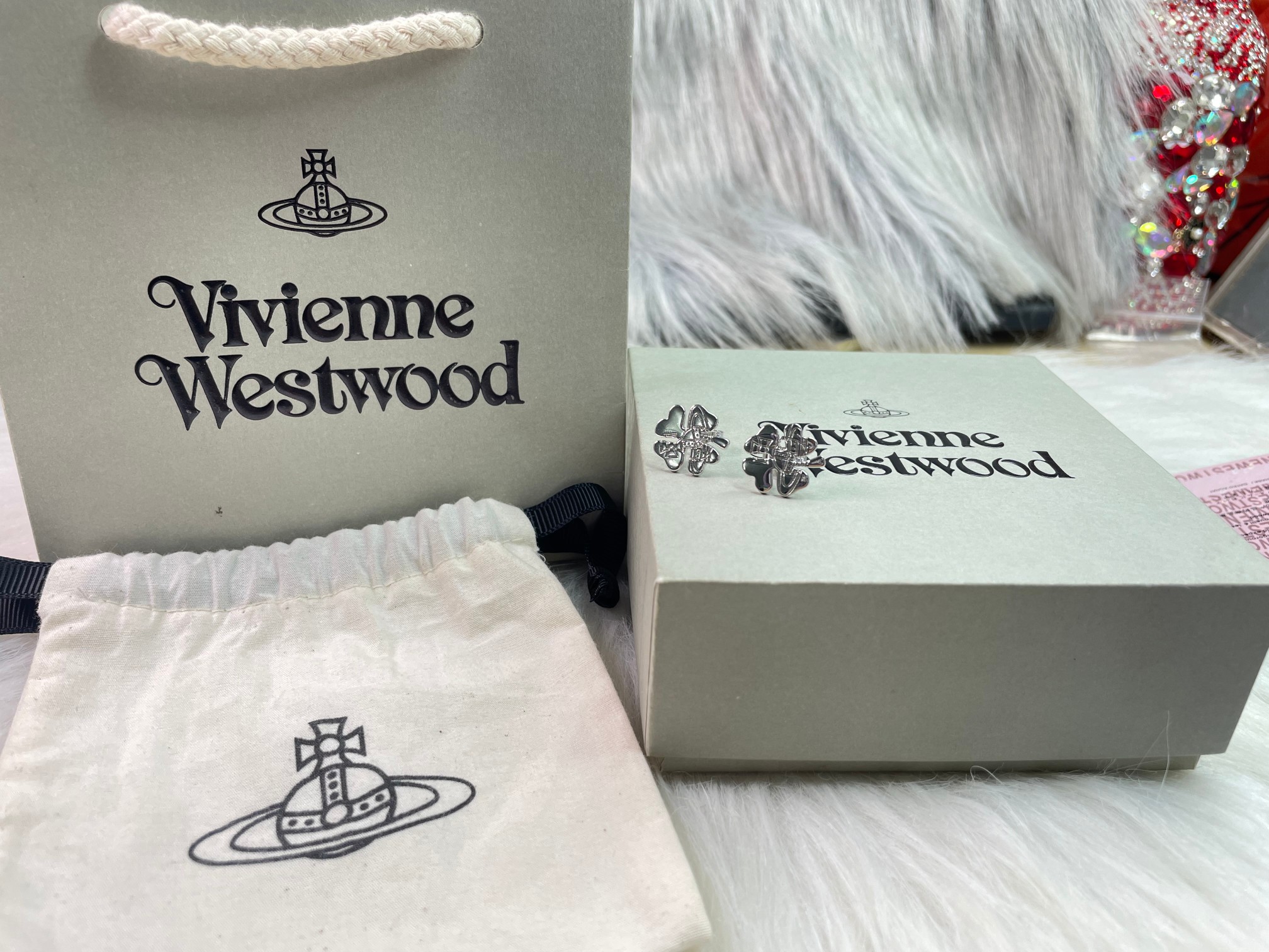 NO:103110,Queen Mother Cities Four-leaf Crust Ears, Queen Mother Cities Ears19860909西太后四叶草耳钉,西太后耳钉,Jewelry