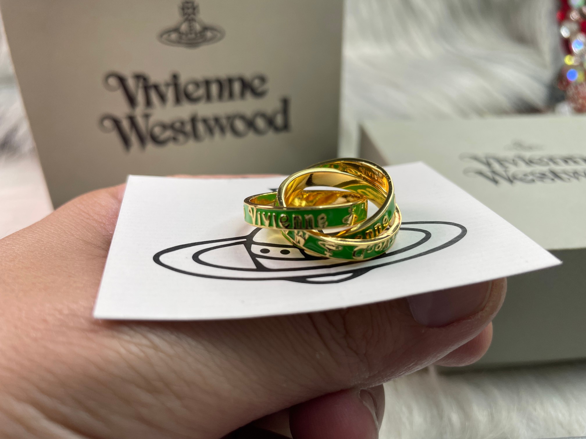 NO:102947,Queen Mother of the Cities, Gold Green Glue Three-ring Ring, Queen Mother of the Cities, ring, gold19860909西太后黄金绿胶三环戒指,西太后戒指,ring,gold,Jewelry