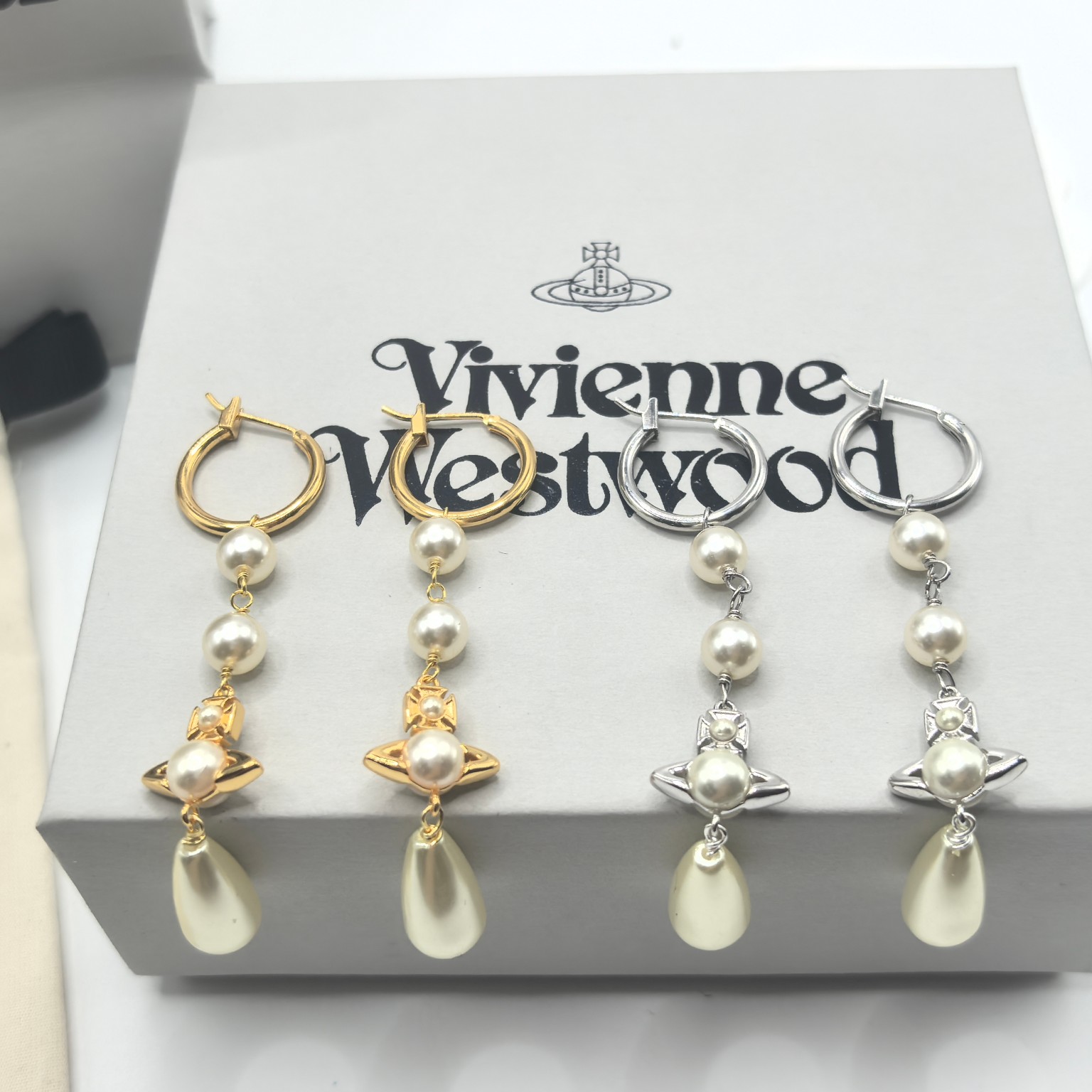 NO:102562,Queen Mother of the Cities Long Pearl Saturn Earrings High-end Temperament Elegant Water Drop Pearl Banquet Earrings, Queen Mother of the Cities Earrings, Earrings19860909西太后长款珍珠土星耳环 高级感气质优雅水滴珍珠宴会耳饰,西太后耳钉,earrings,Jewelry