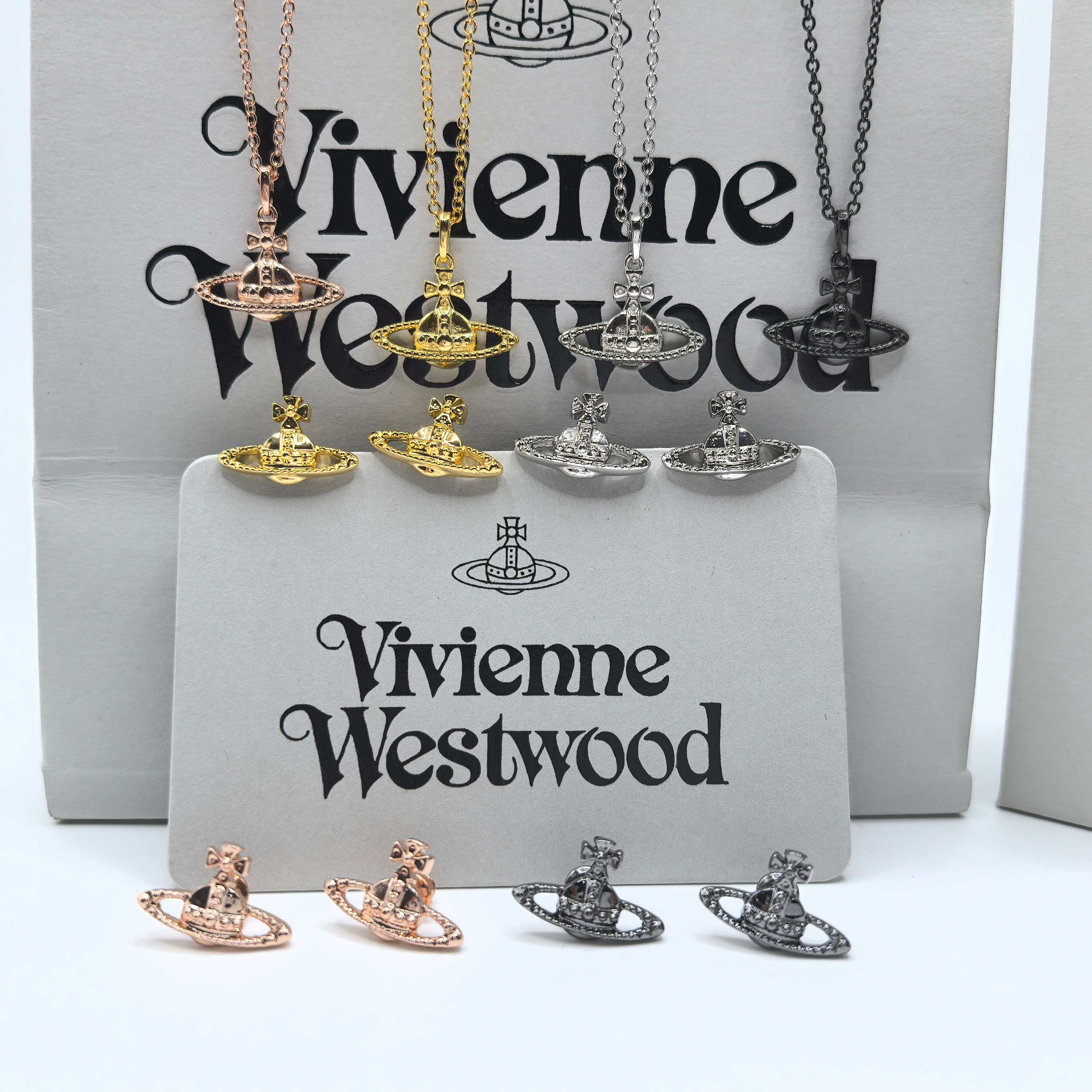NO:102617,Vivienne Westqueen Queen Queen Vivienne Diamondless Rivet Little Saturn Necklace Earring Set, Queen Queen Queen Necklace Earrings, Necklace19860909Vivienne Westqueen西太后薇薇安 无钻铆钉小土星项链耳钉套装,西太后项链西太后耳钉,necklace,Jewelry