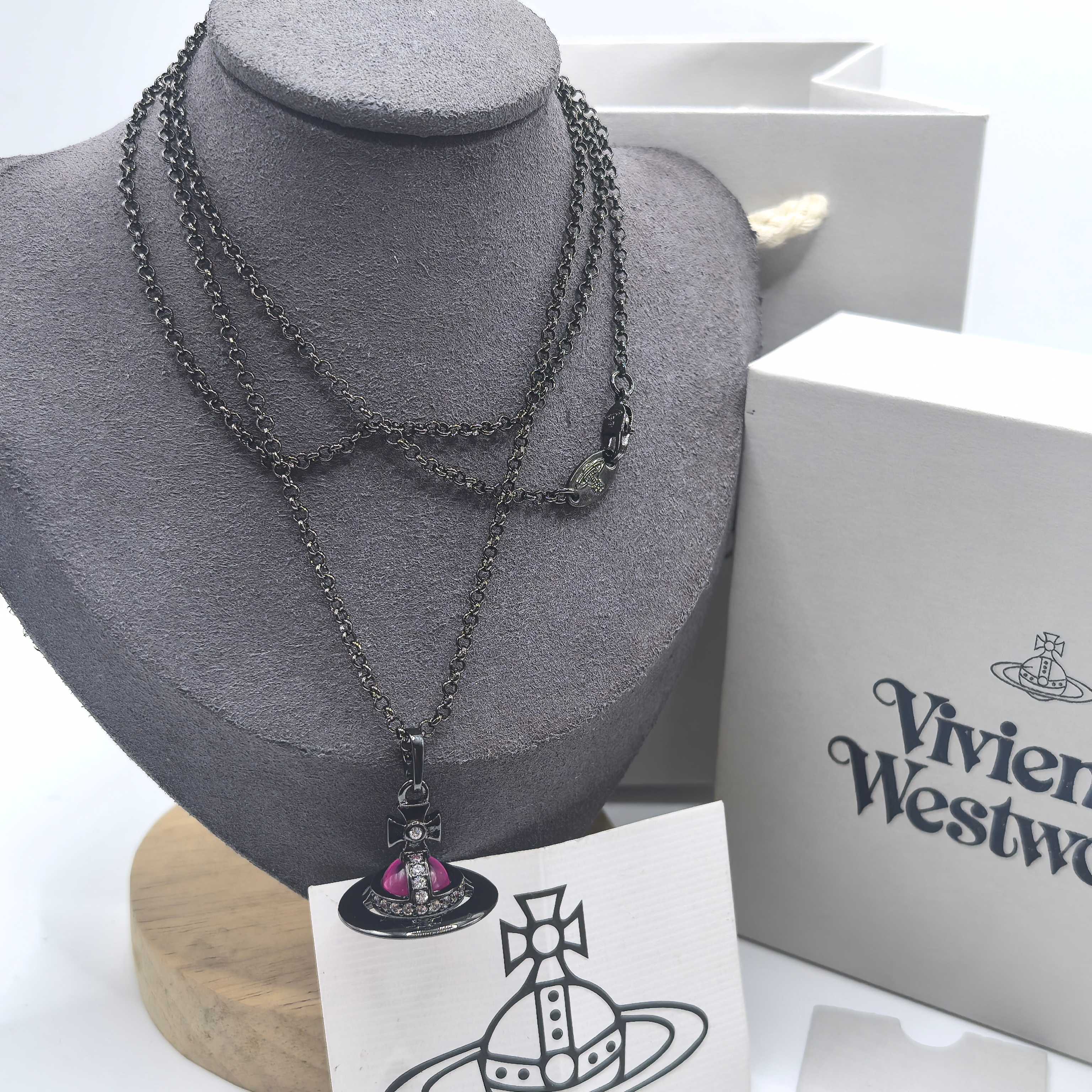 NO:102717,Queen Mother Saturn orb Medium UFO Purple Glass Beads Three-dimensional Saturn Sweater Chain Medium High-level Necklace One Medium Queen Mother Necklace, Sweaters, Necklace19860909西太后土星orb中号飞碟紫色玻璃珠立体土星毛衣链中古高阶项链一中号,西太后项链,sweaters,necklace,Jewelry