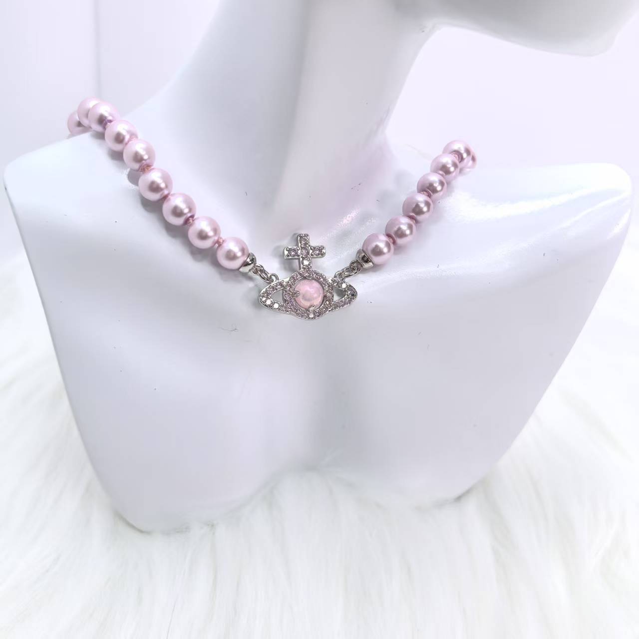 NO:104567,Queen Mother Citizen Cross Pink Pearl Necklace, Queen Mother Citizen Necklace, Necklace19860909西太后十字粉色珍珠项链,西太后项链,necklace,Jewelry