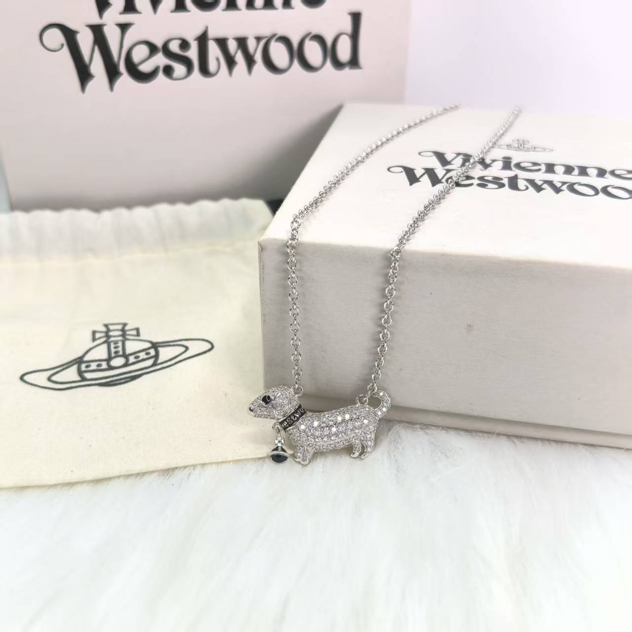 NO:359987,The Queen Mother of the Cities puppy full of diamond Saturn enamel necklace for women Xiaohongshu same style, the Queen Mother of the Cities necklace, necklace19860909西太后小狗满钻土星珐琅项链女小红书同款气质轻奢感锁骨链,西太后项链,necklace,Jewelry