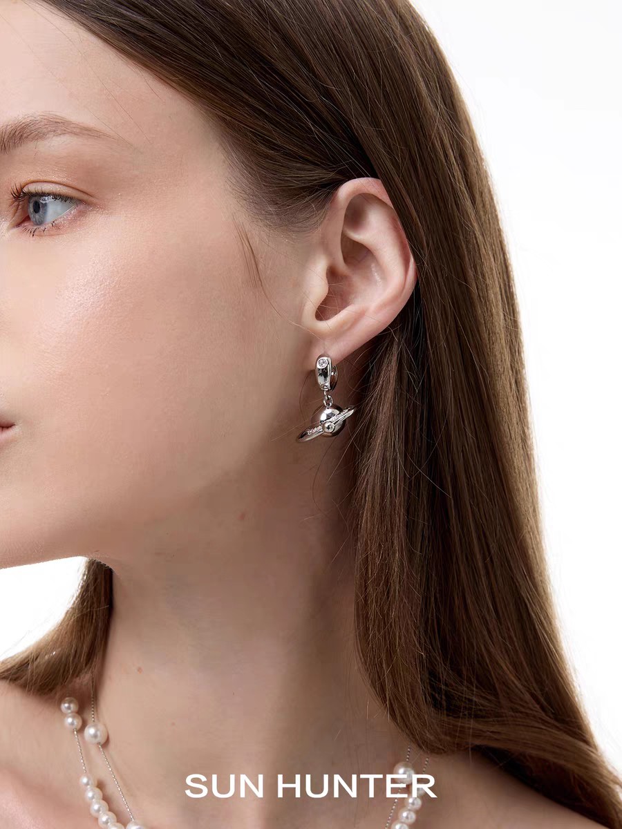 NO:359968,Queen Mother's Planet Water Drop Earrings Niche Star Zircon Earrings Design Light Luxury Earrings, Queen Mother's Earrings, Earrings19860909西太后星球水滴耳钉小众星星锆石耳环设计感轻奢耳饰,西太后耳钉,earrings,Jewelry