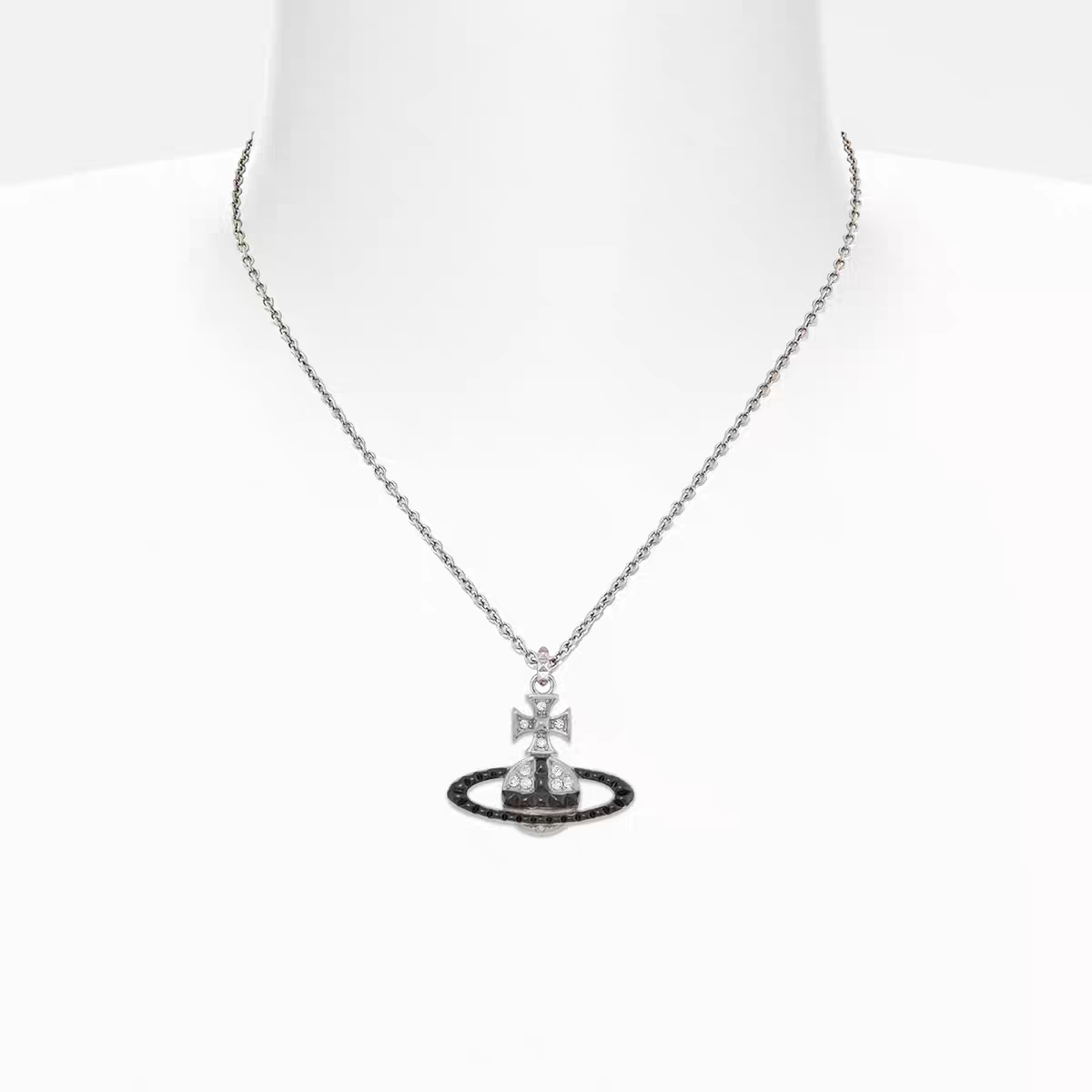 NO:360201,Queen Mother Saturn rivet black colored necklace, Queen Mother Necklace, Necklace19860909西太后土星铆钉抢黑分色项链,西太后项链,necklace,Jewelry