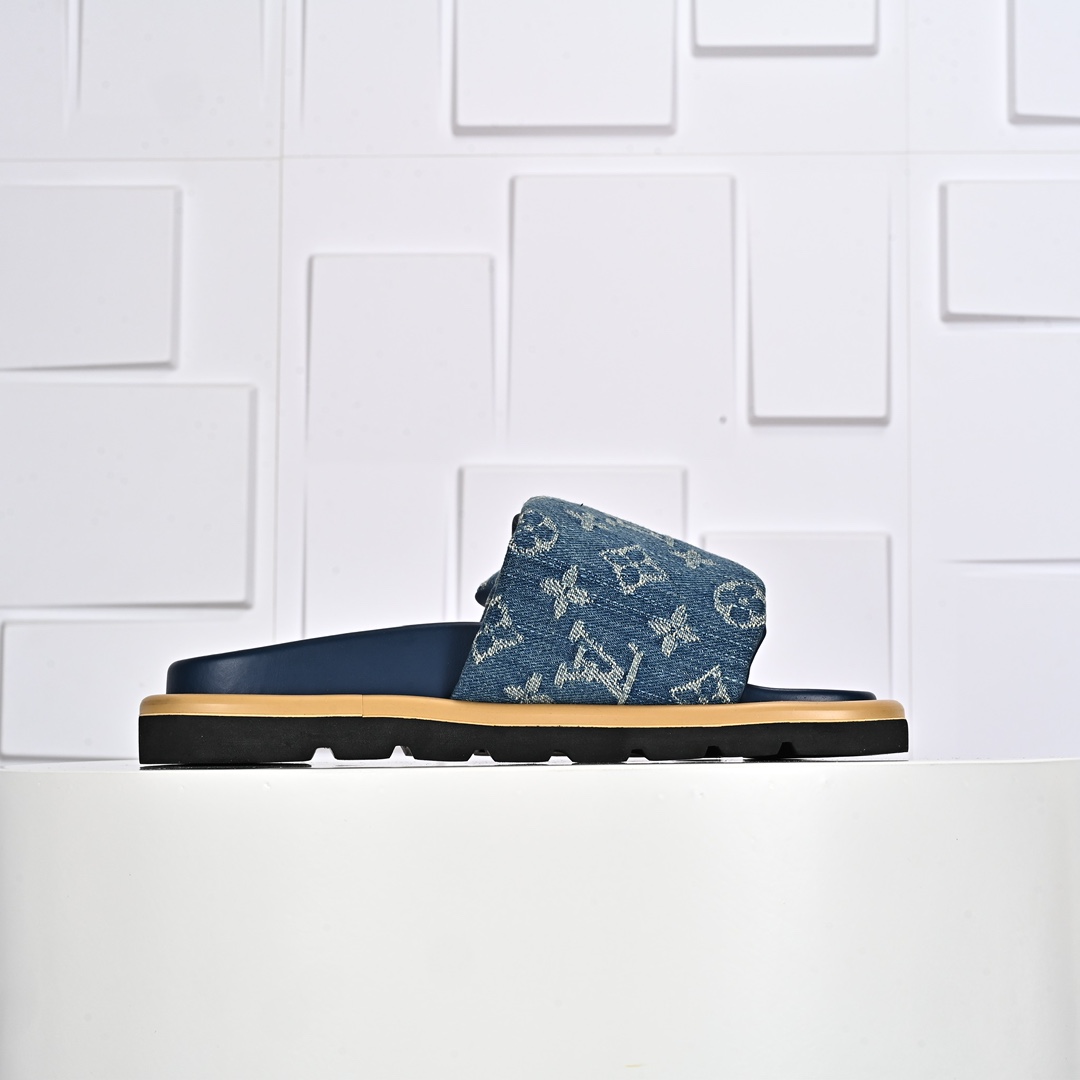 240  Louis Vuitton 2024专柜 春夏新款 最高限定专柜上新 LV情侣厚底魔术贴拖鞋