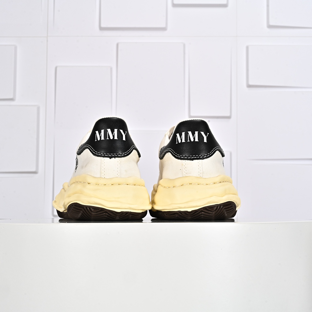 350  MMY/Maison MIHARA YASUHIRO Wayne Original Sole Leather Low Sneaker版变形溶解雪糕底低帮板鞋“贝壳头黄底刺绣”
