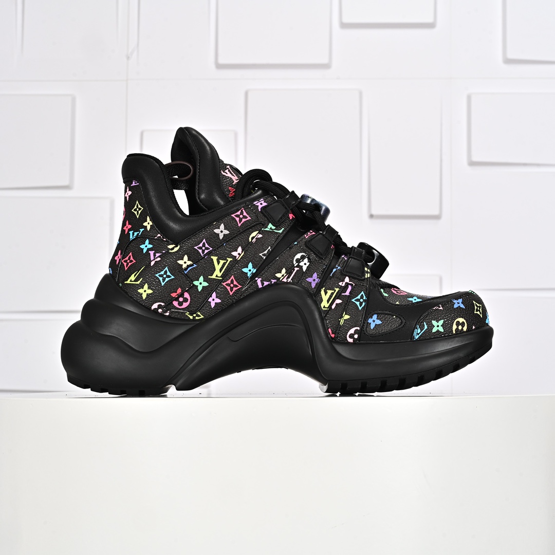 A5 ns炸款米兰走秀风，高奢品牌-路易威登Louis Vuitton Archlight Sneakers LV真皮拼色减震网面运动弓型舞蹈复古老爹运动鞋