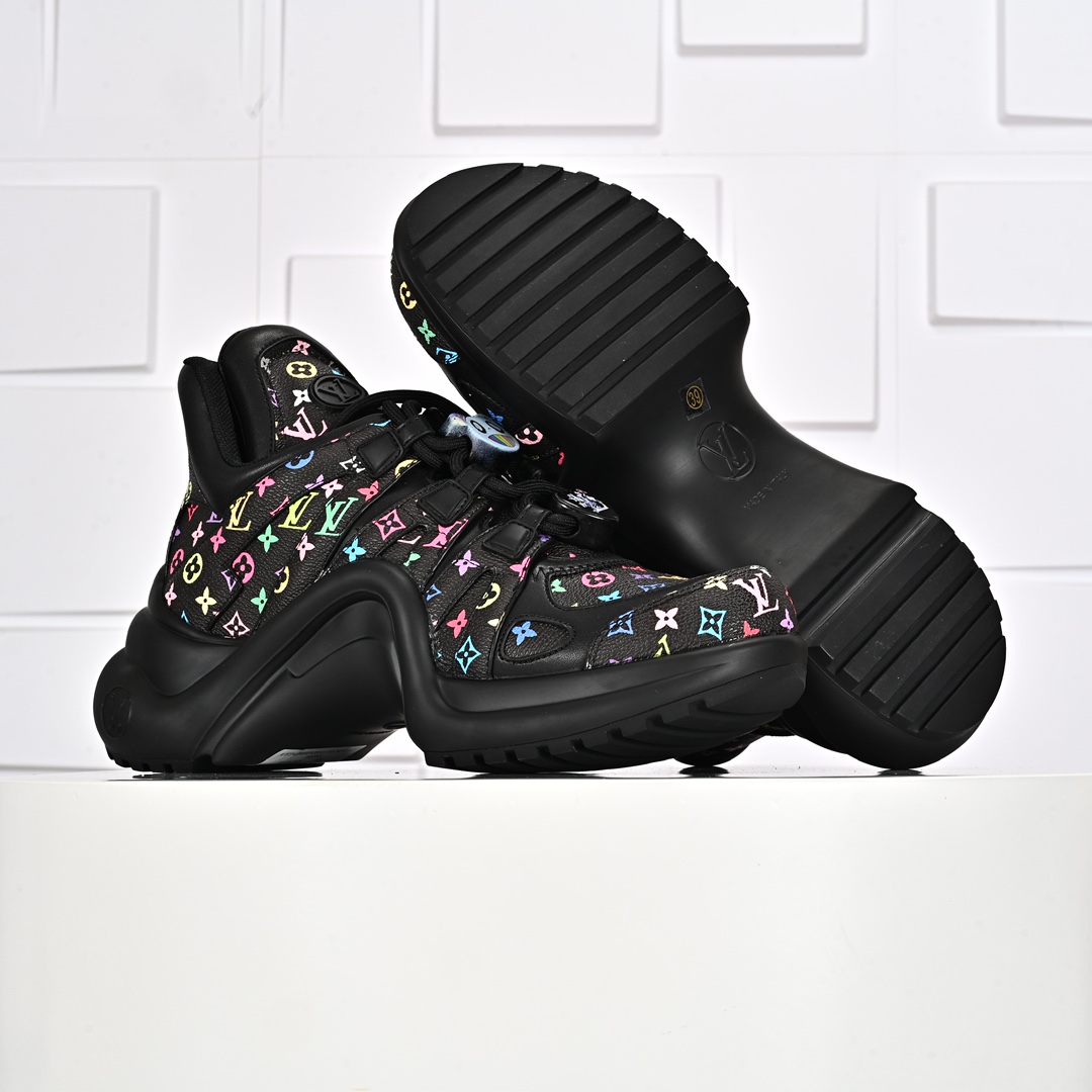 A5 ns炸款米兰走秀风，高奢品牌-路易威登Louis Vuitton Archlight Sneakers LV真皮拼色减震网面运动弓型舞蹈复古老爹运动鞋