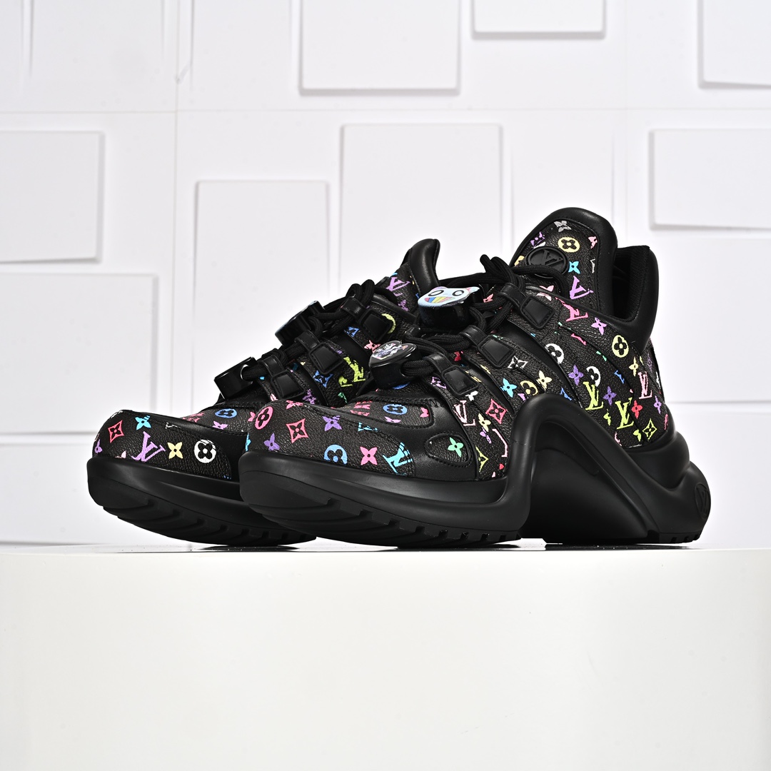 A5 ns炸款米兰走秀风，高奢品牌-路易威登Louis Vuitton Archlight Sneakers LV真皮拼色减震网面运动弓型舞蹈复古老爹运动鞋