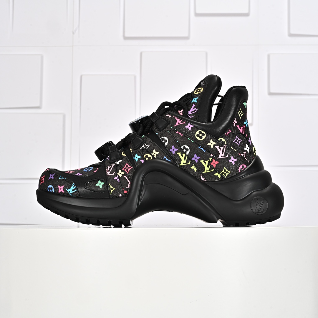 A5 ns炸款米兰走秀风，高奢品牌-路易威登Louis Vuitton Archlight Sneakers LV真皮拼色减震网面运动弓型舞蹈复古老爹运动鞋