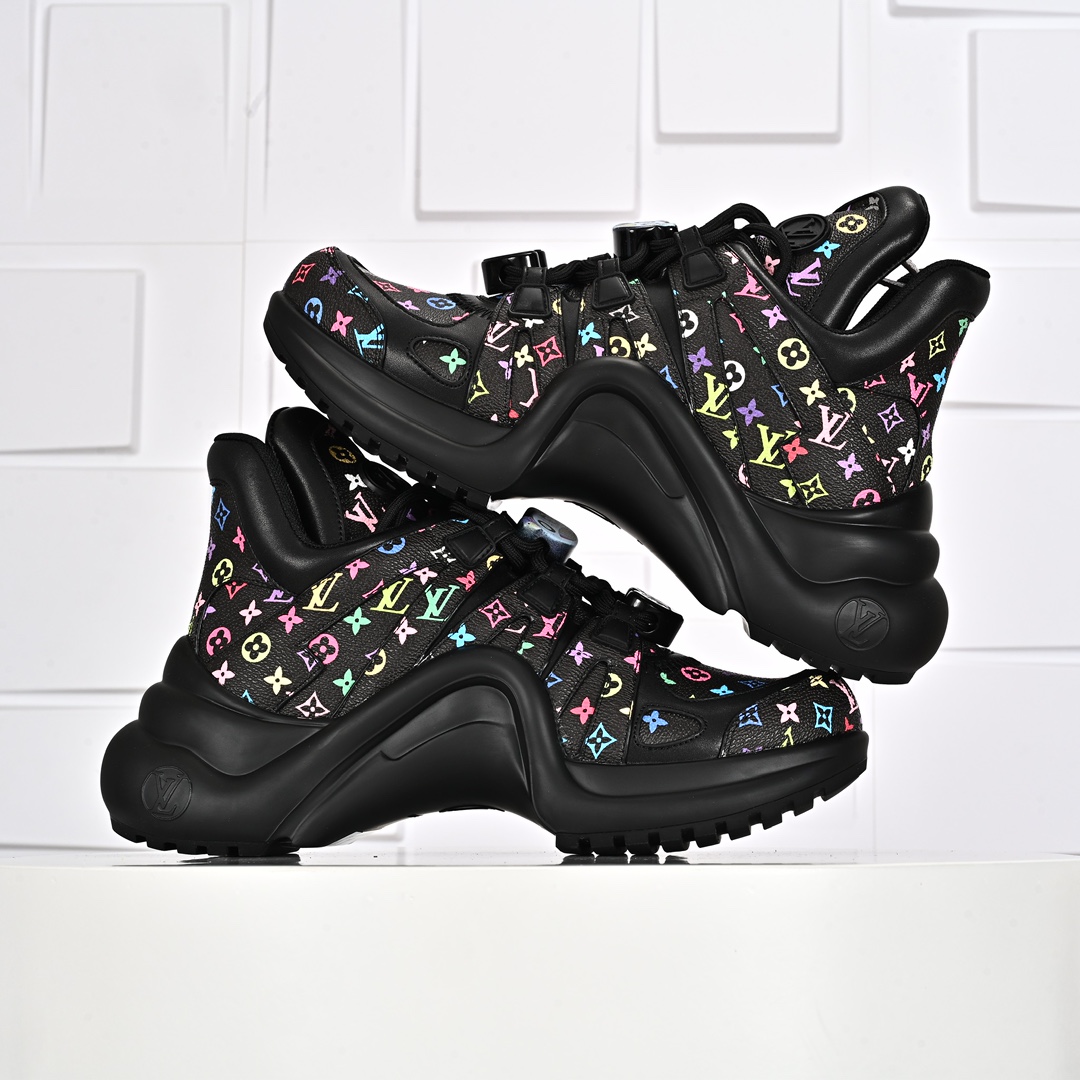 A5 ns炸款米兰走秀风，高奢品牌-路易威登Louis Vuitton Archlight Sneakers LV真皮拼色减震网面运动弓型舞蹈复古老爹运动鞋