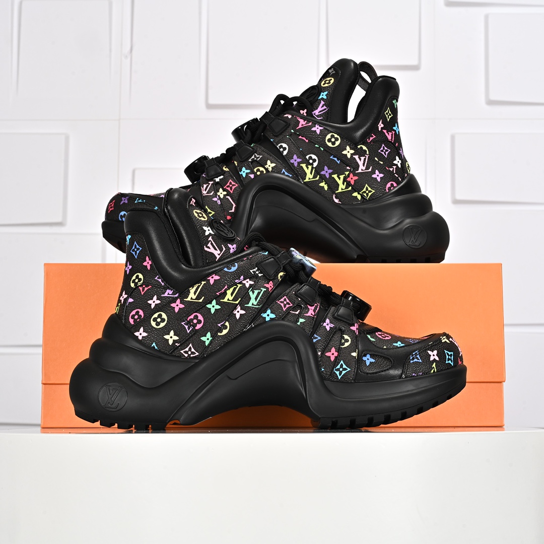 A5 ns炸款米兰走秀风，高奢品牌-路易威登Louis Vuitton Archlight Sneakers LV真皮拼色减震网面运动弓型舞蹈复古老爹运动鞋