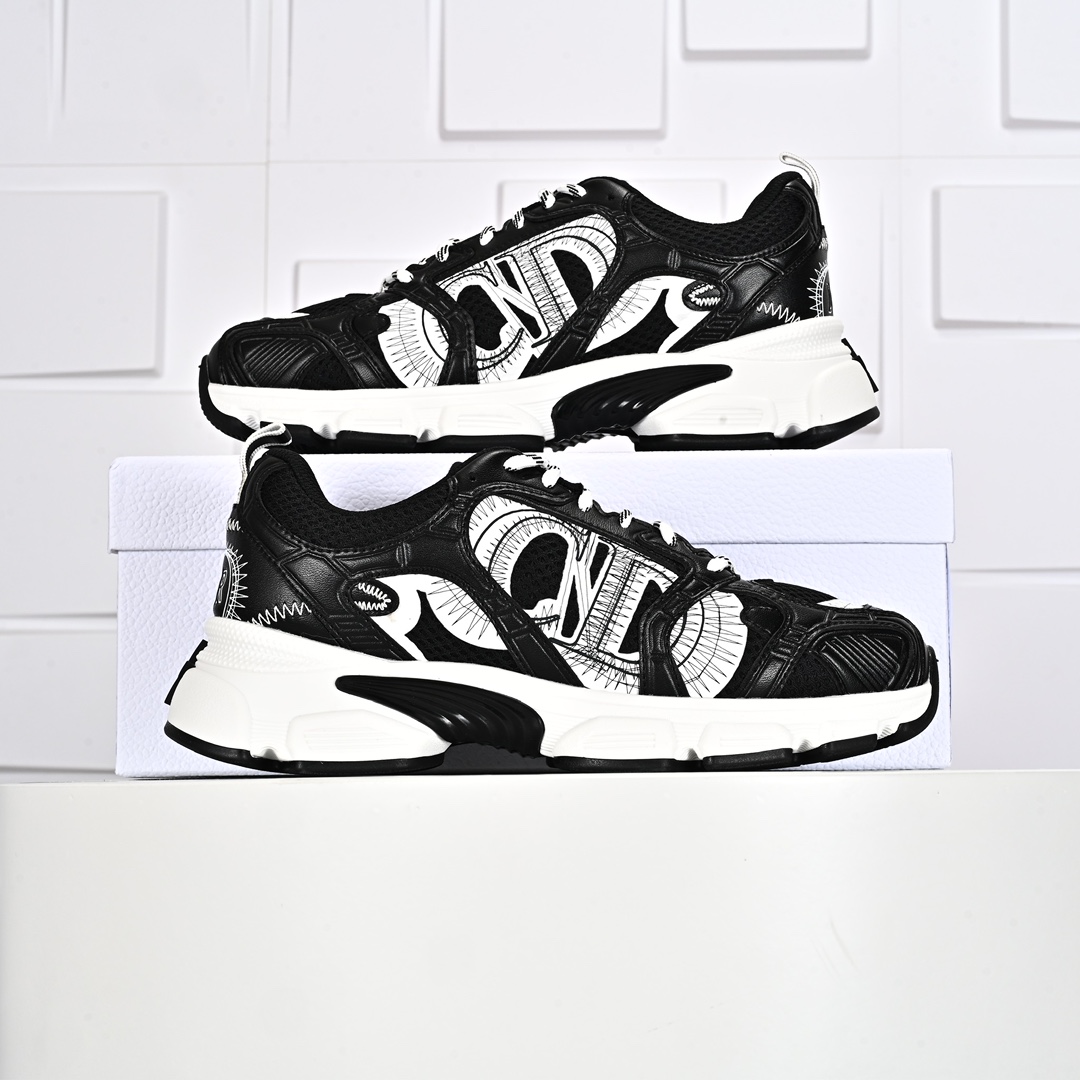 420 迪奥/Dior Chrono Low Sneaker 什洛诺系列低帮经典增高老爹风系带复古休闲运动慢跑鞋 KCK414TRL_S49G