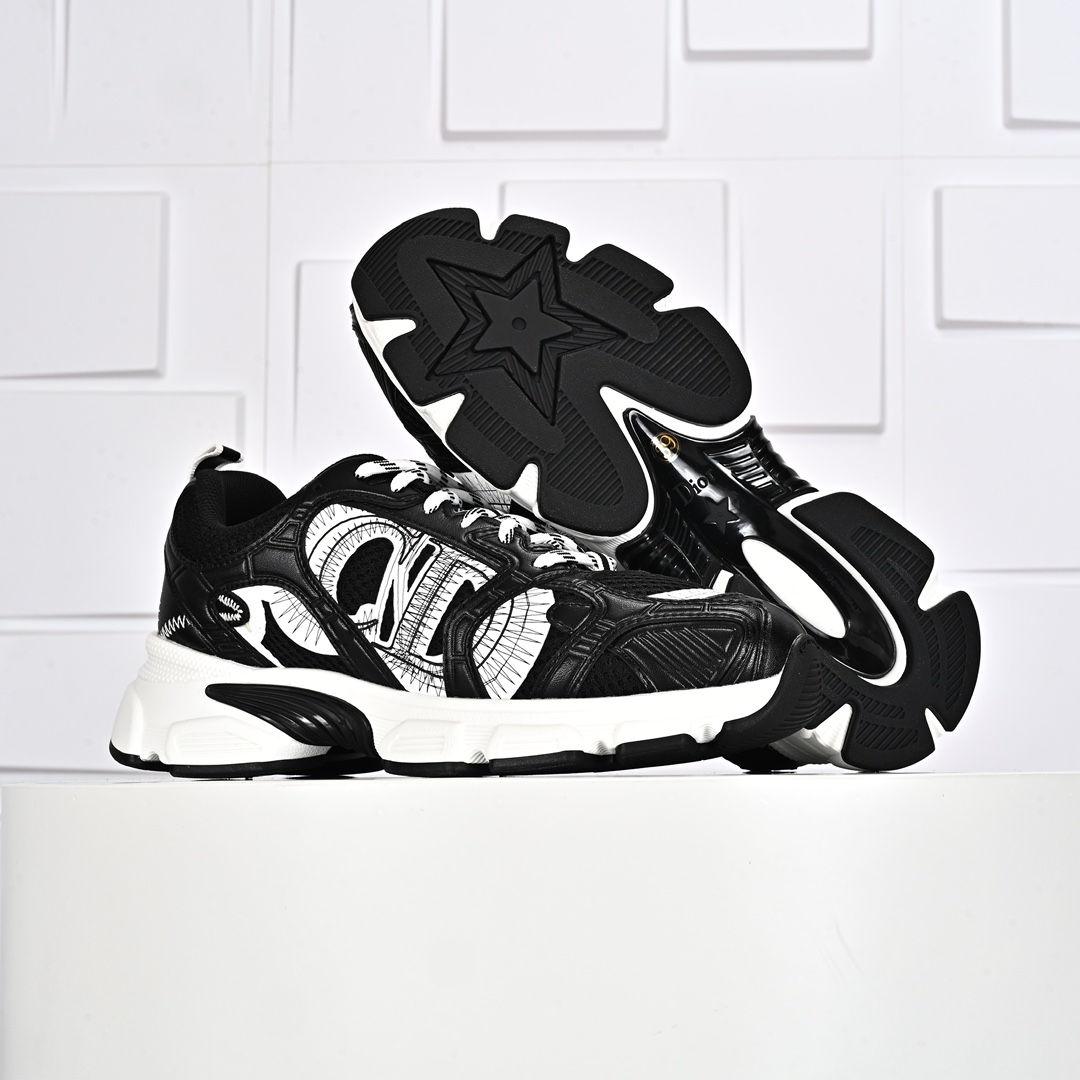 420 迪奥/Dior Chrono Low Sneaker 什洛诺系列低帮经典增高老爹风系带复古休闲运动慢跑鞋 KCK414TRL_S49G