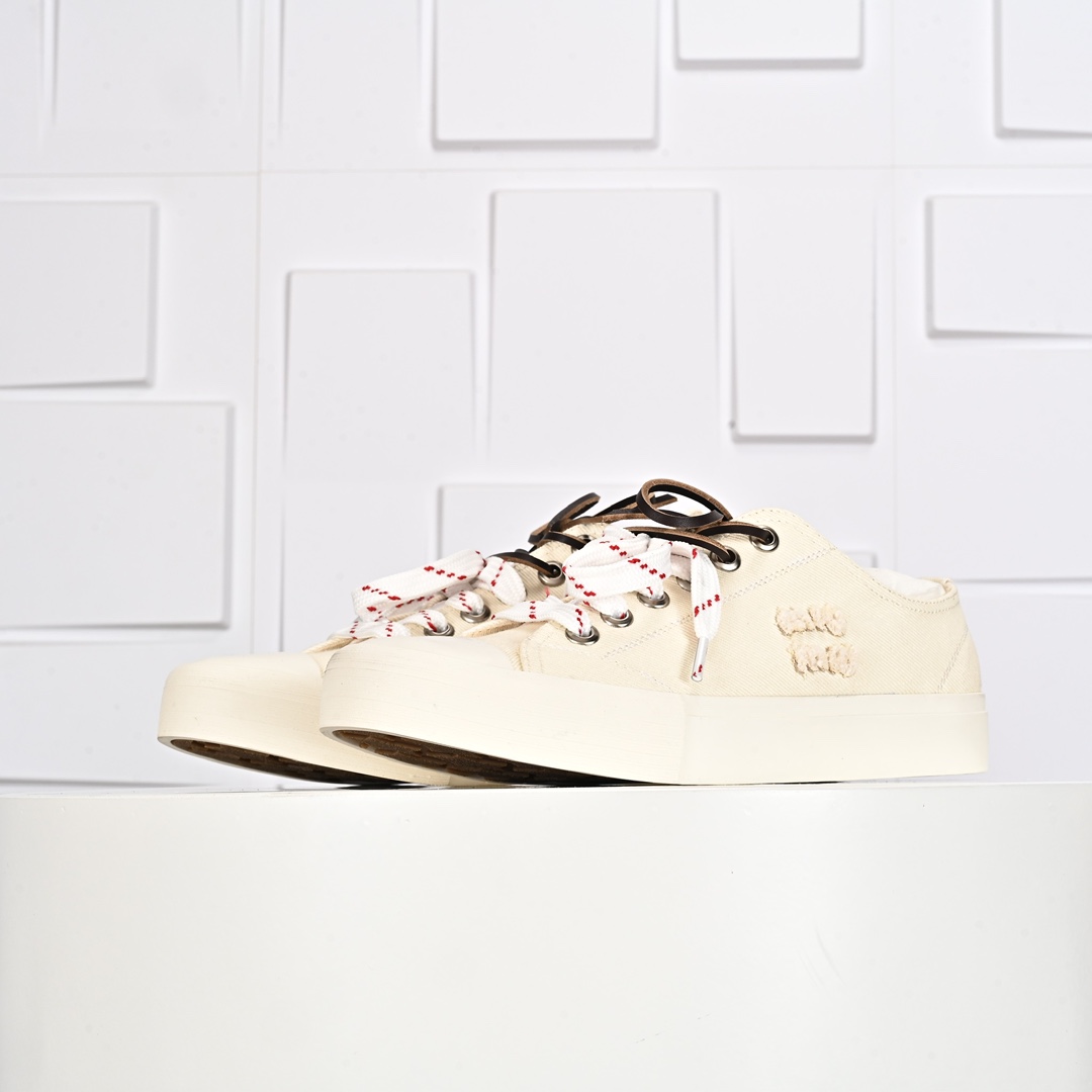 350 MiuMiu 缪缪 最新款 水洗 丹宁 牛仔布 帆布鞋 厚底 休闲 运动鞋