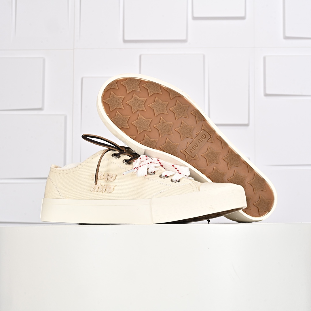 350 MiuMiu 缪缪 最新款 水洗 丹宁 牛仔布 帆布鞋 厚底 休闲 运动鞋