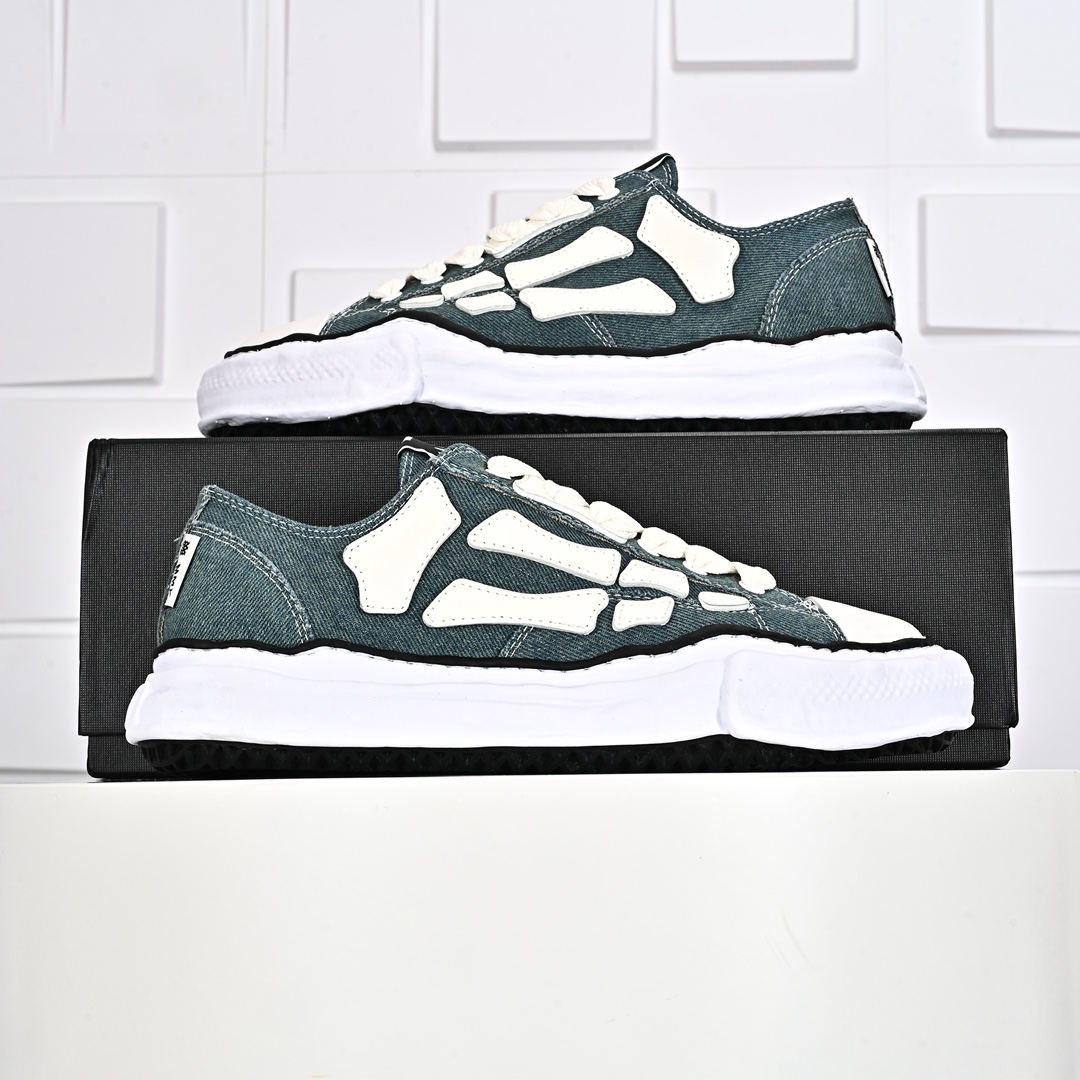 380 Maison Mihara Yasuhiro x MMY AMIRI Skel-Top Low 圆头系带 低帮 帆布鞋
