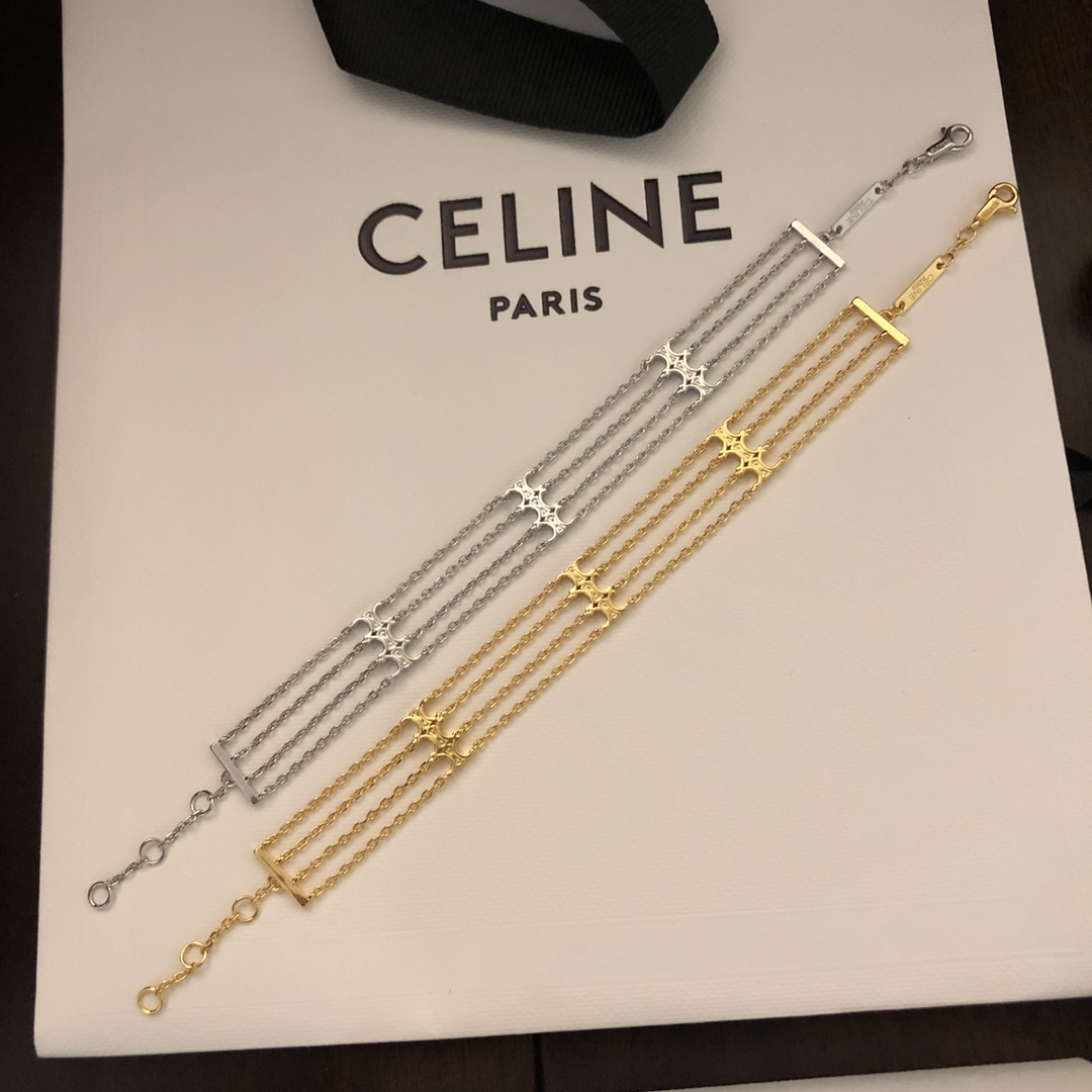 精工版本️Celine新款赛琳手链PRECLOUS新品简单时尚款式专柜一致黄铜材质电镀18k金火爆款出货