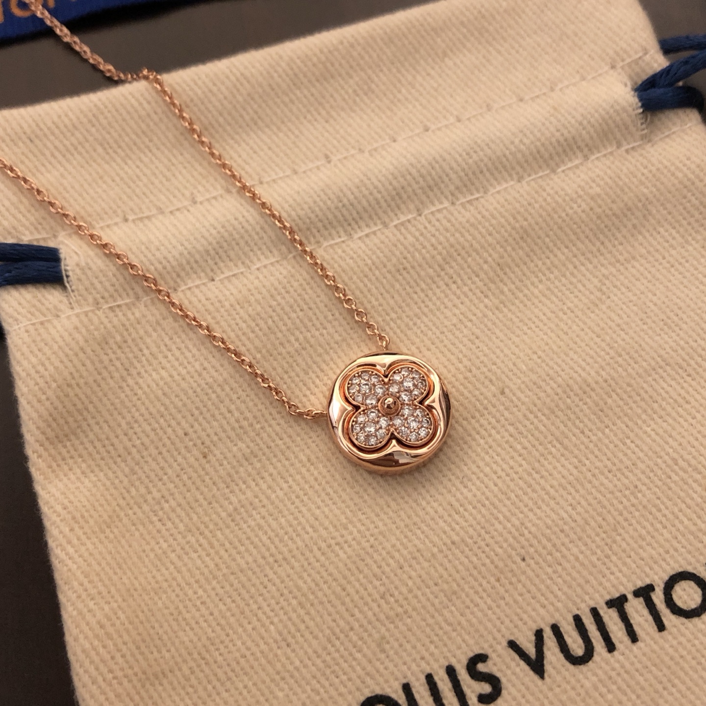 【精工版本】⭐️🔹Louis Vuitton 路易威登 LV满钻四叶草项链❤️电镀18k金工艺 专柜版本