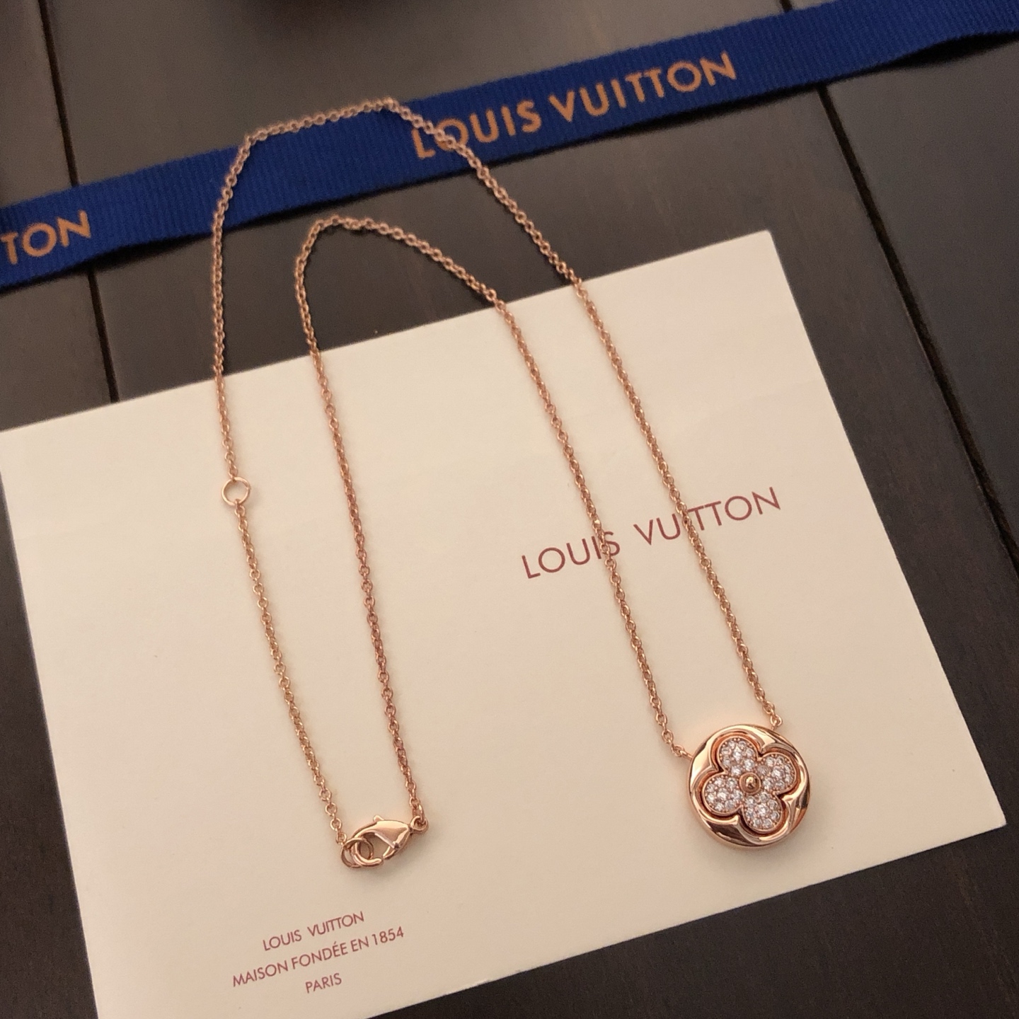 【精工版本】⭐️🔹Louis Vuitton 路易威登 LV满钻四叶草项链❤️电镀18k金工艺 专柜版本