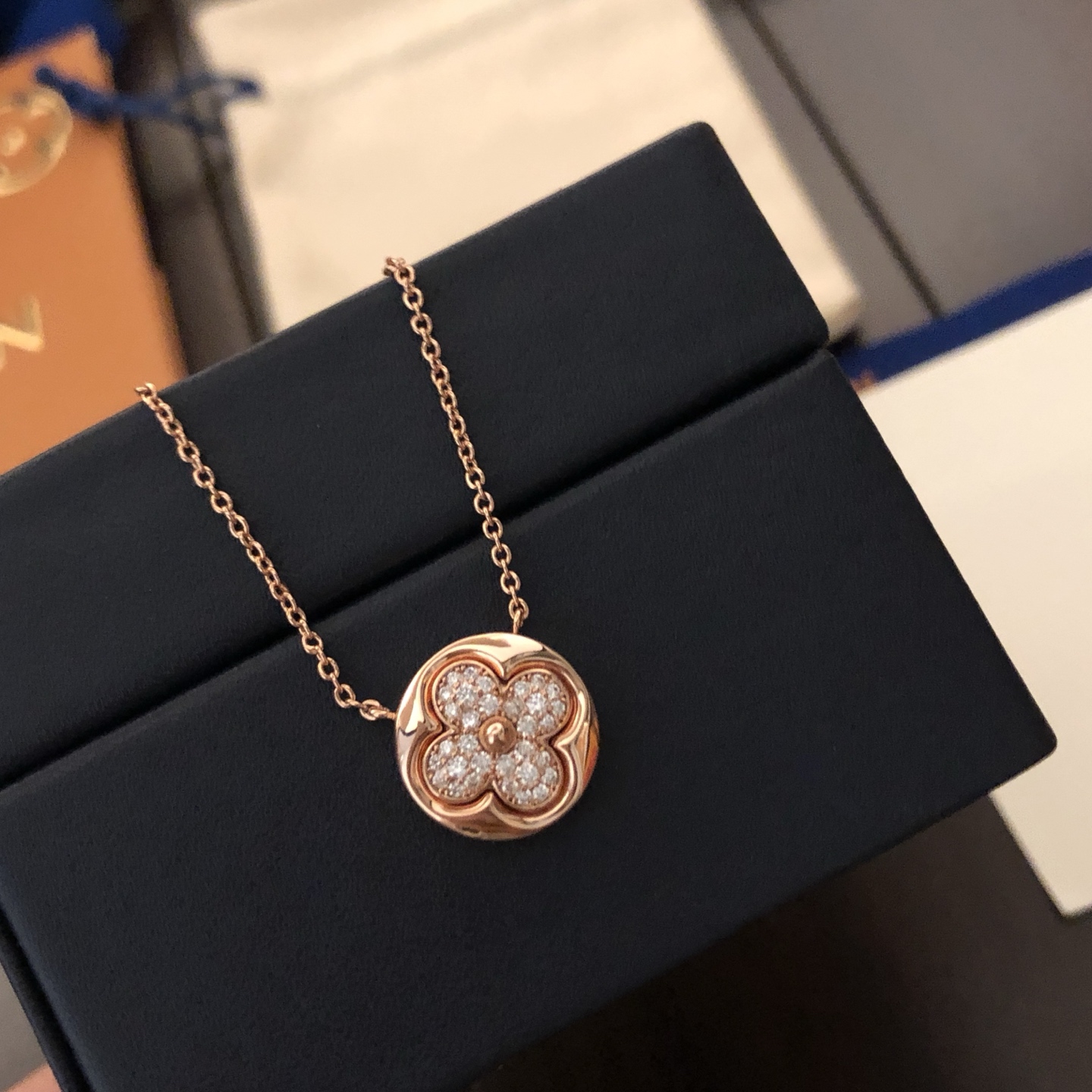【精工版本】⭐️🔹Louis Vuitton 路易威登 LV满钻四叶草项链❤️电镀18k金工艺 专柜版本