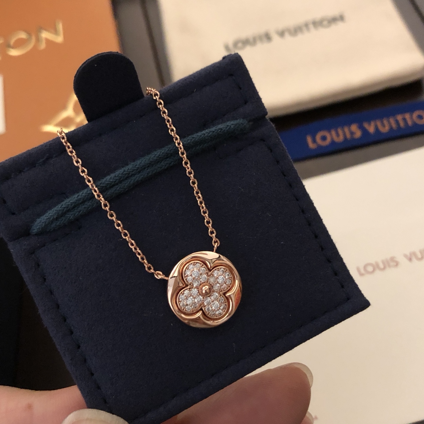 【精工版本】⭐️🔹Louis Vuitton 路易威登 LV满钻四叶草项链❤️电镀18k金工艺 专柜版本
