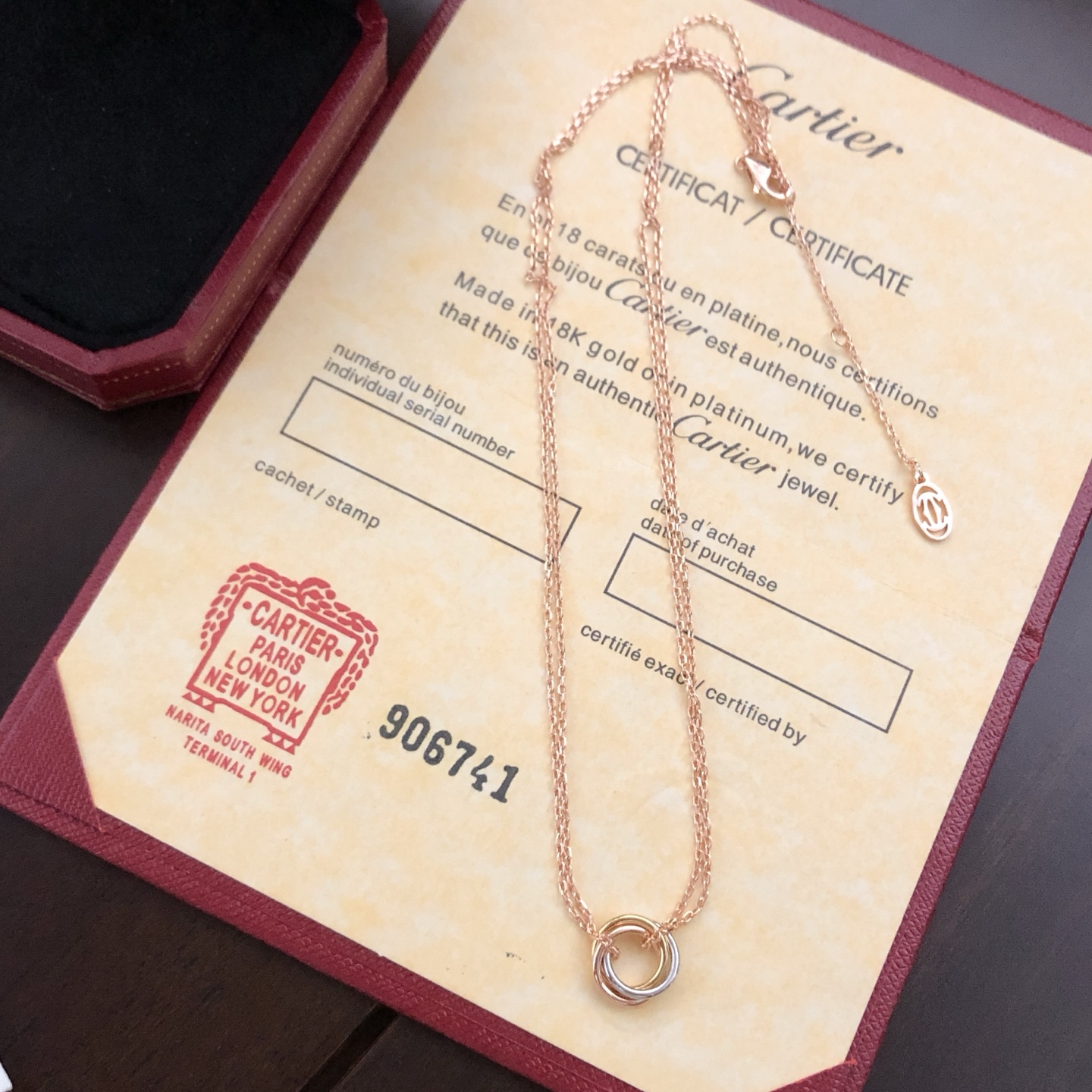 【精工版本】❤❤❤卡地亚项链Cartier最新 三色三环双链项链 😍电镀18k金工艺 专柜版本 一比一质