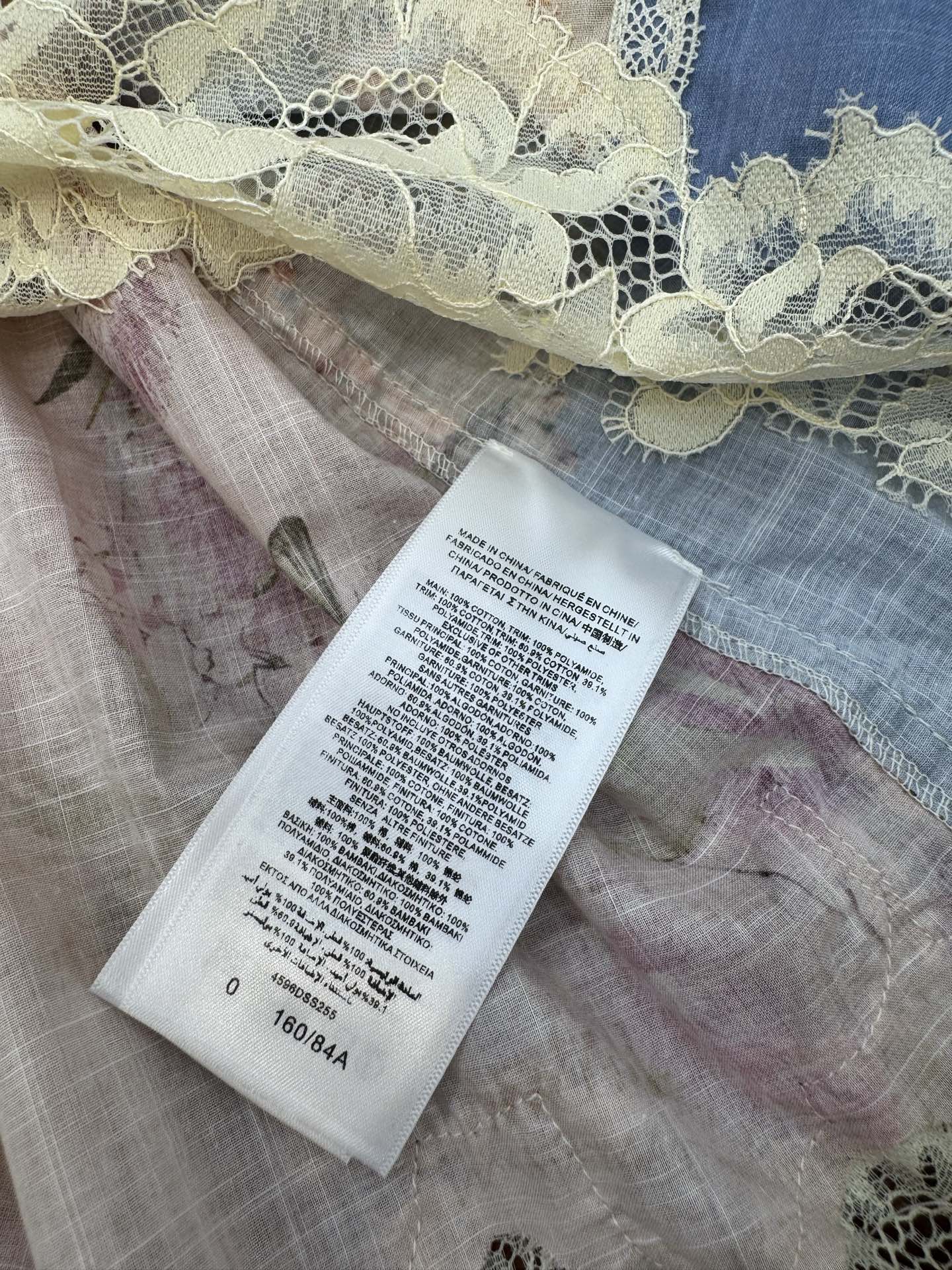 Elegant Floral Print Lace Cotton Dress with Shoulder Tie Straps 10 i1754028985015 9706 0 5