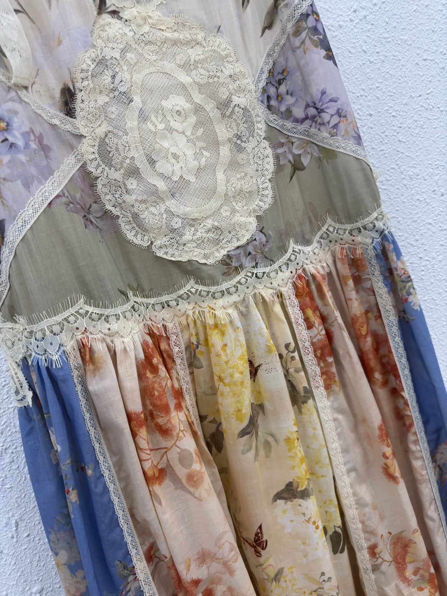 Elegant Floral Print Lace Cotton Dress with Shoulder Tie Straps 8 i1754028985260 7373 0 2