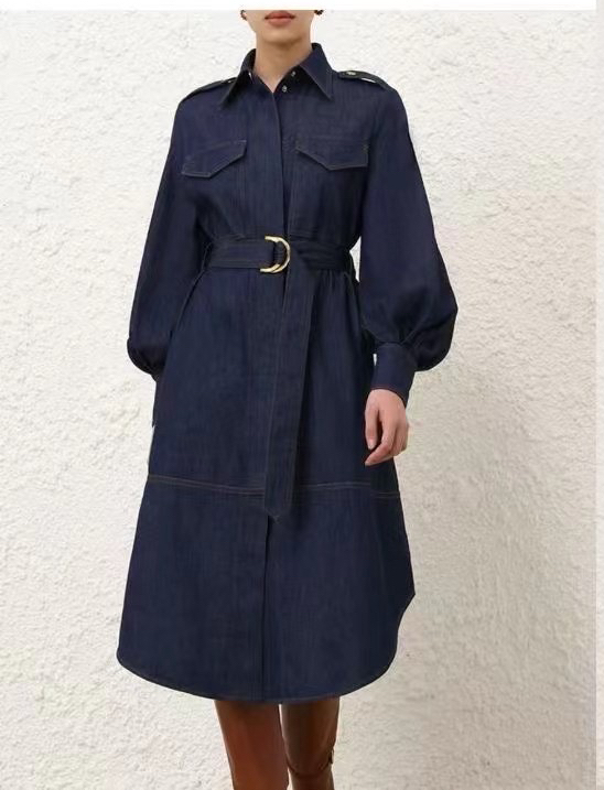 Stylish Denim Midi Dress - Long Sleeve, Casual Chic, Versatile Fit 6 i1756460741261 4877 0 2