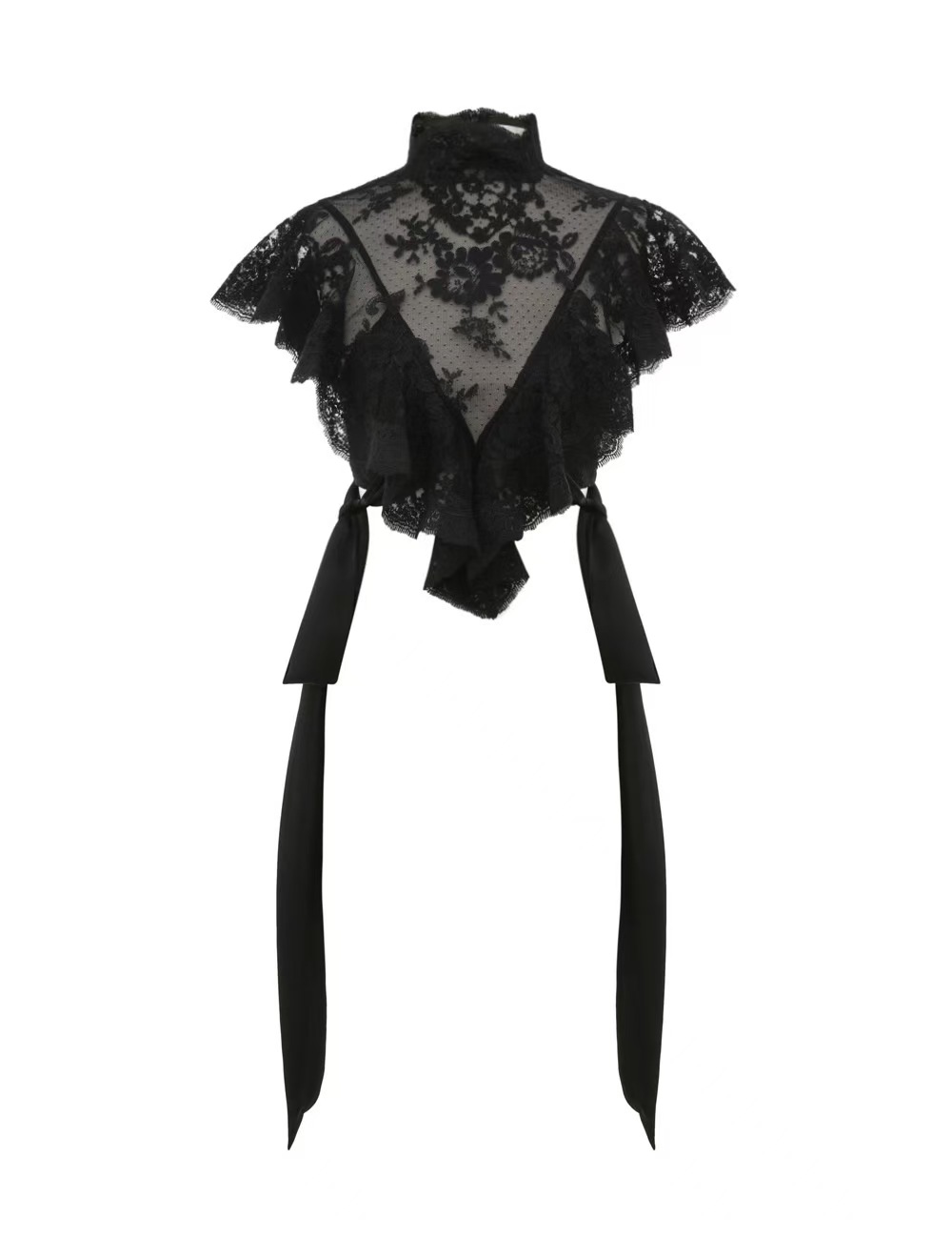 Lace See-Through Tie Top - Trendy and Versatile Fashion Blouse 6 i1757144835185 4373 0 8
