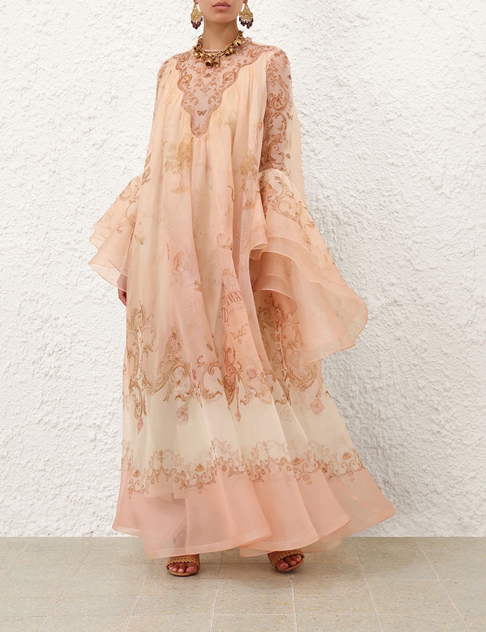Elegant Silk Gauze Printed Dress - Timeless Style & Luxurious Comfort 6 i1757326486391 7424 0 0