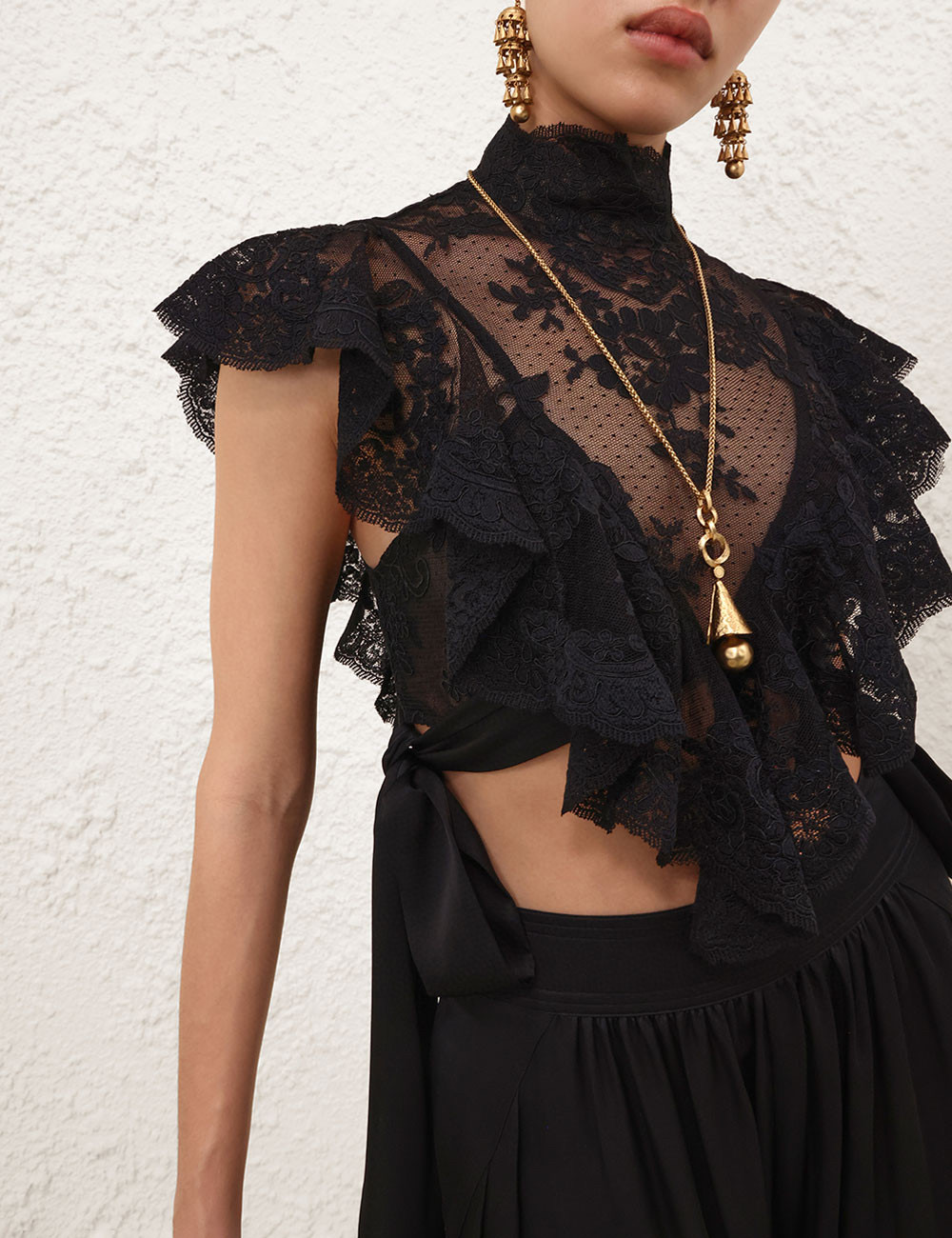 Lace See-Through Tie Top - Trendy and Versatile Fashion Blouse 5 i1757750295777 6602 0 3