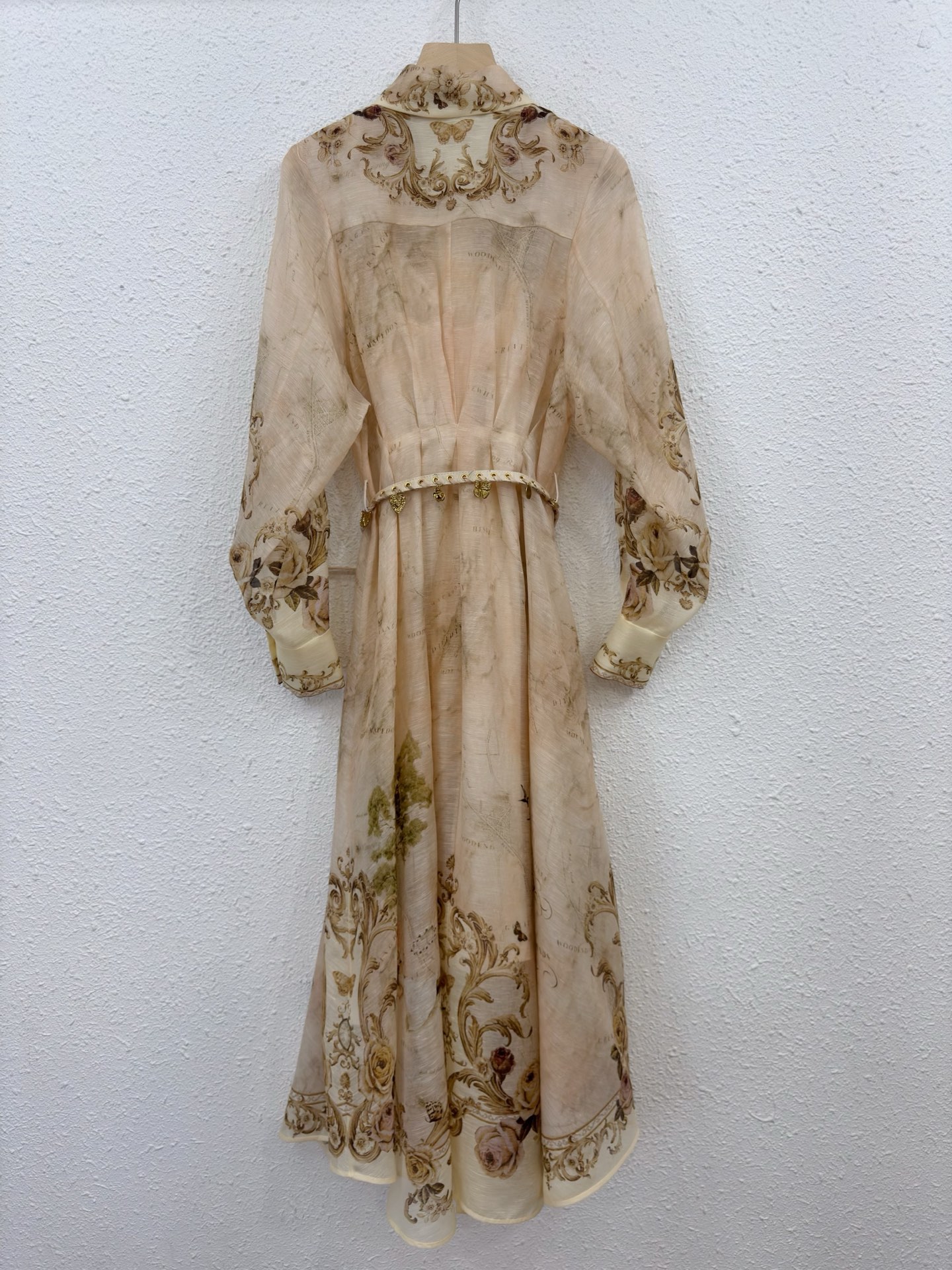 Elegant Floral Print Silk Linen Dress with Pendant Belt - Versatile Style 10 i1758341160892 3376 0 2