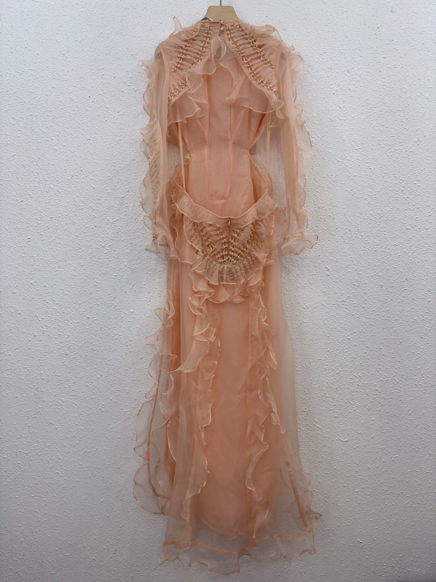 Elegant Backless Silk & Organza Woven Slit Dress - Luxurious & Unique Design 9 i1761456623477 3879 0 7