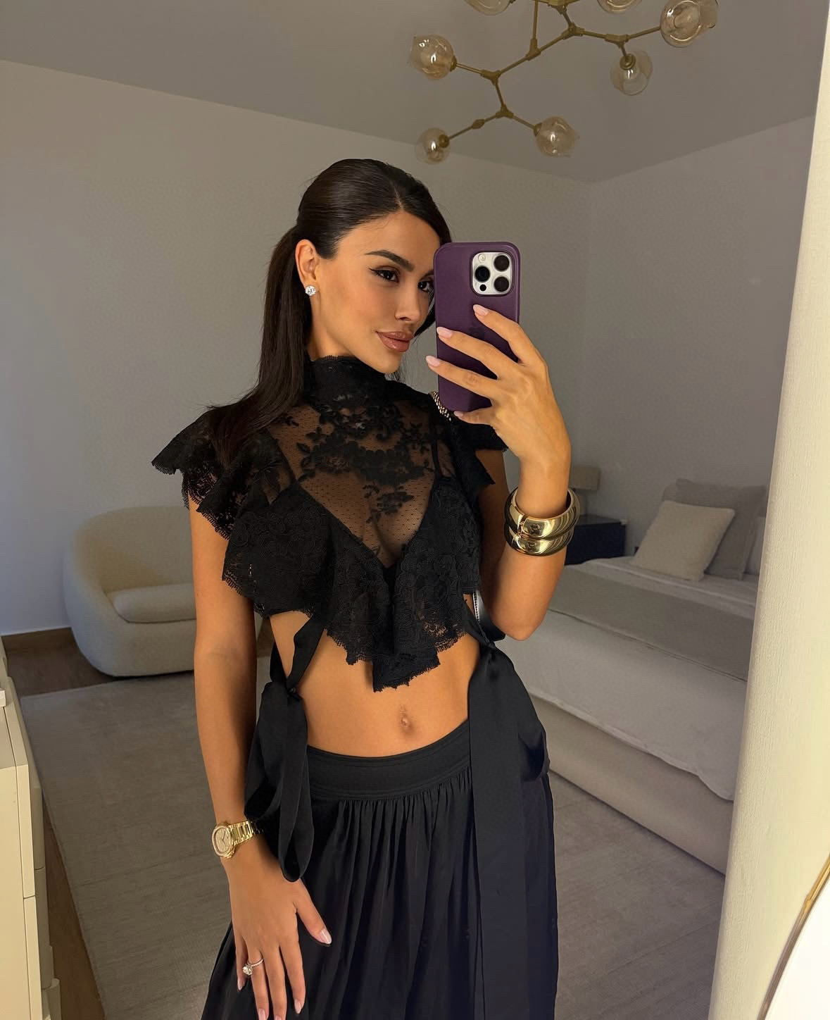 Lace See-Through Tie Top - Versatile & Trendy, Various Sizes Available 6 i1761459720924 5333 0 0
