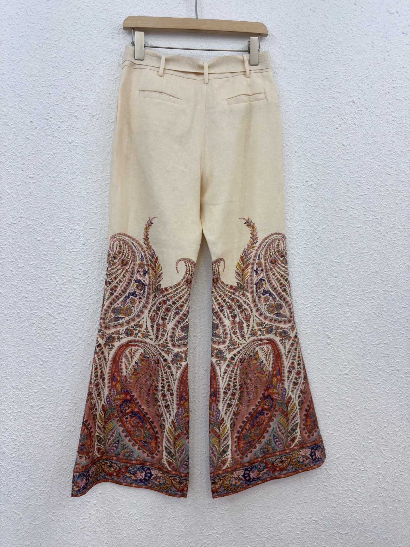 Paisley Print Linen Blend Top & Flared Pants Set - Creamy Bohemian Style 8 i1761967380162 1881 0 5
