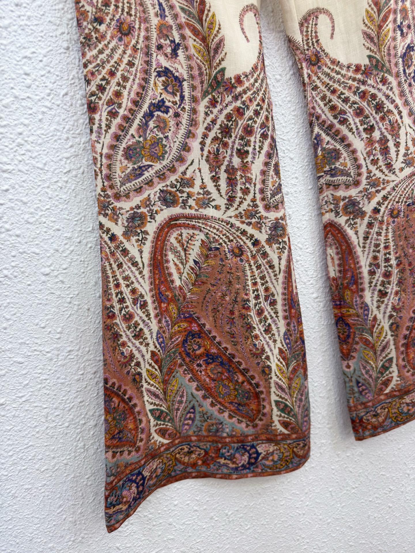 Paisley Print Linen Blend Top & Flared Pants Set - Creamy Bohemian Style 12 i1761967382144 880 0 10