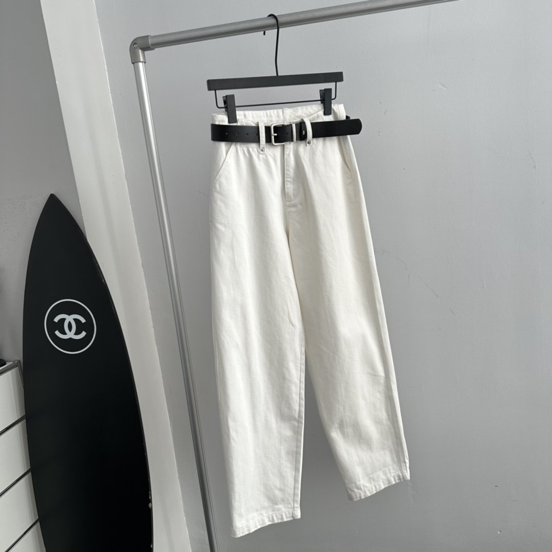 Tlisa 24春夏新款白色牛仔小脚垮裤  显瘦香蕉长裤 可休闲可时装 码数sml 现货发售