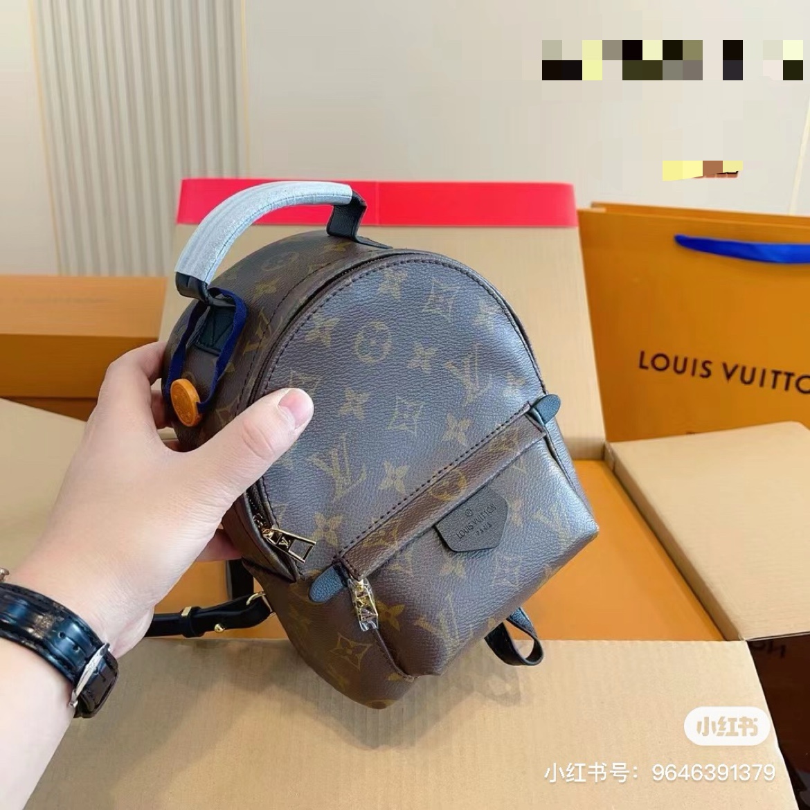 Close up of the leather strap detail.