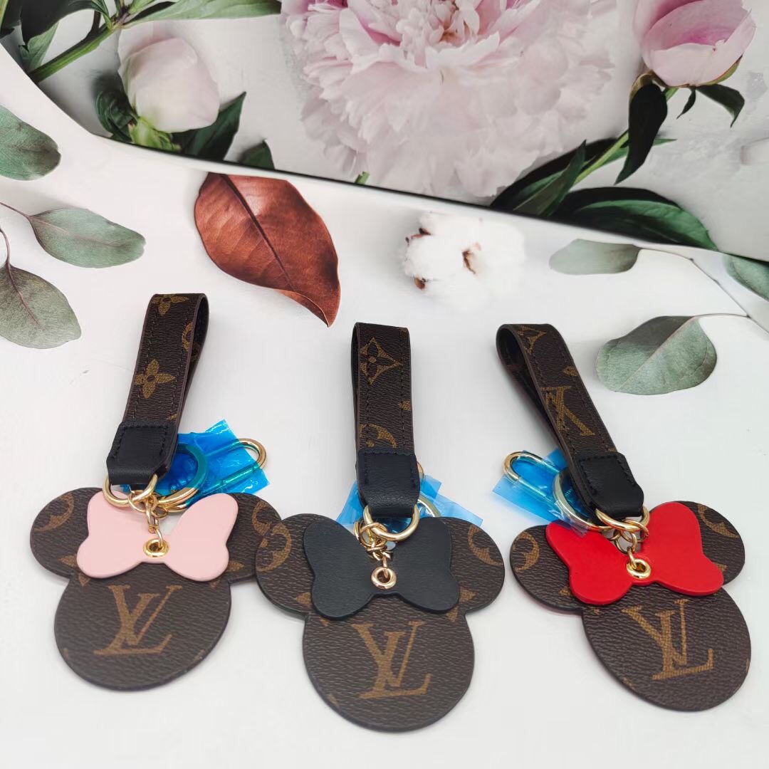 Close up of leather keychain