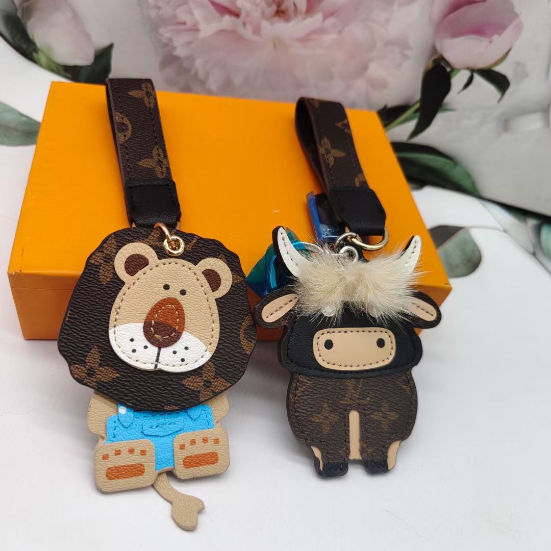 Close-up leather keychain